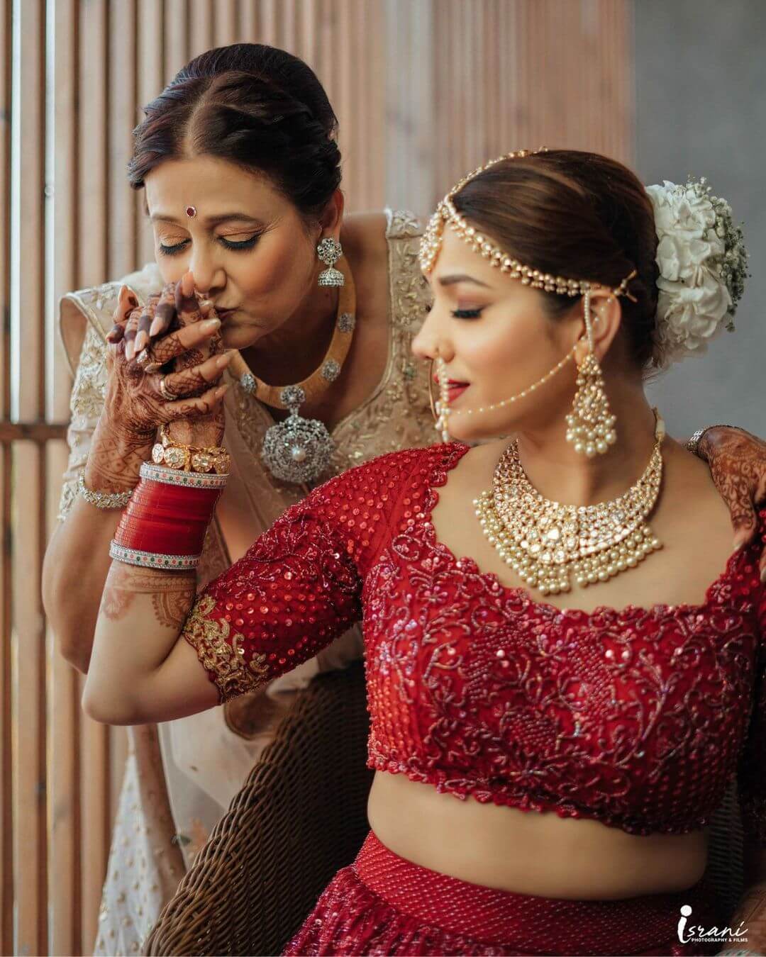 Kissing The Bride's Hand - A Mother-Daughter Pose