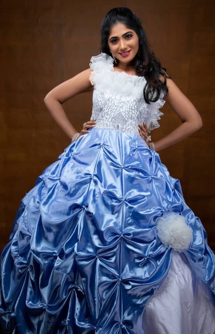 Maria Juliana Princess Look In Ice Blue Ruffled Cinderella Gown