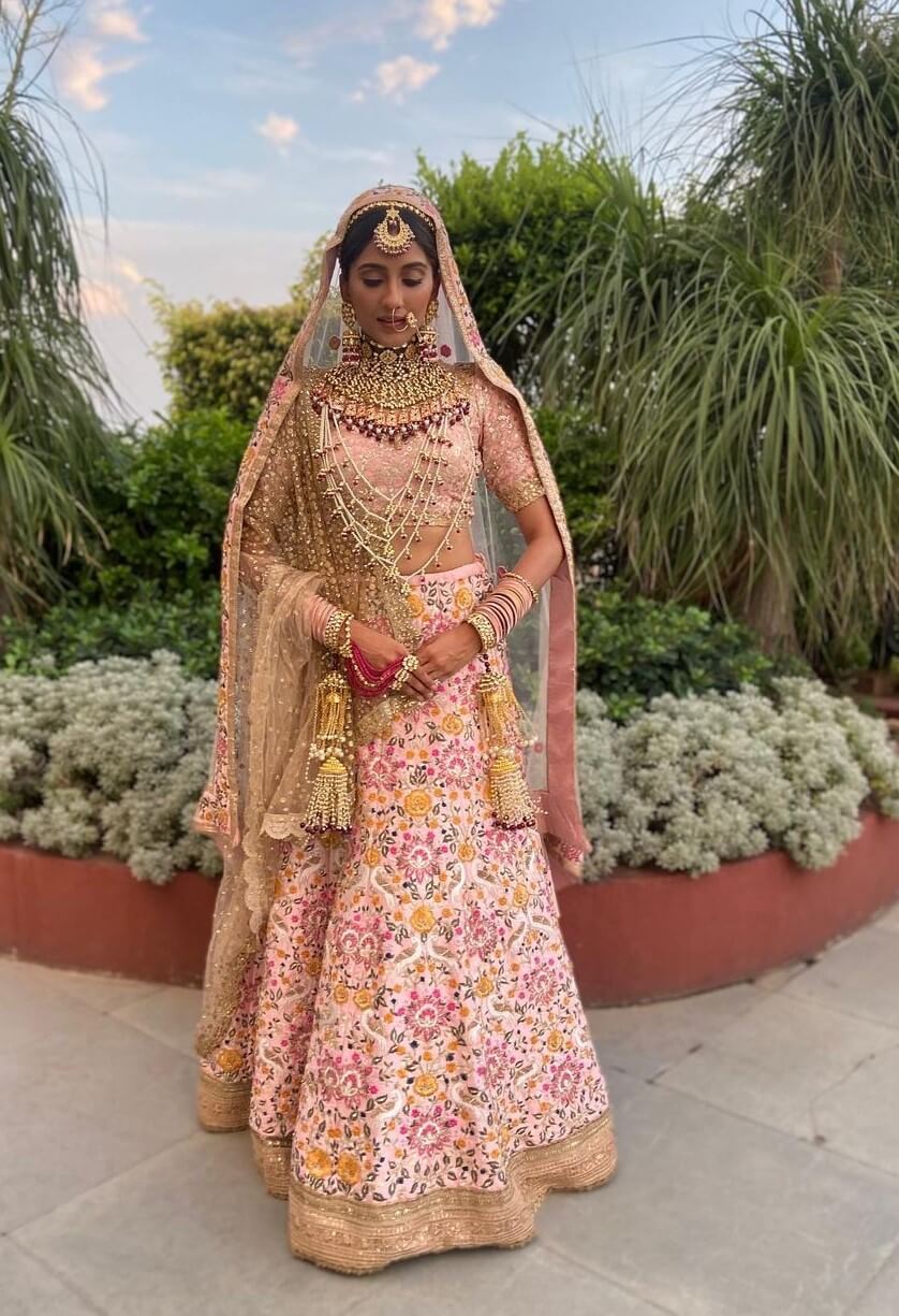 Nimrit Kaur Ahluwalia Perfect Bridal Look In Pastel Lehenga