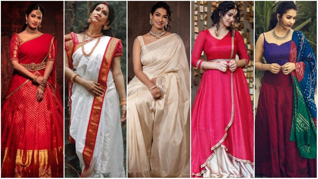  South Actress Misha Ghoshal Ethnic And Western Outfits