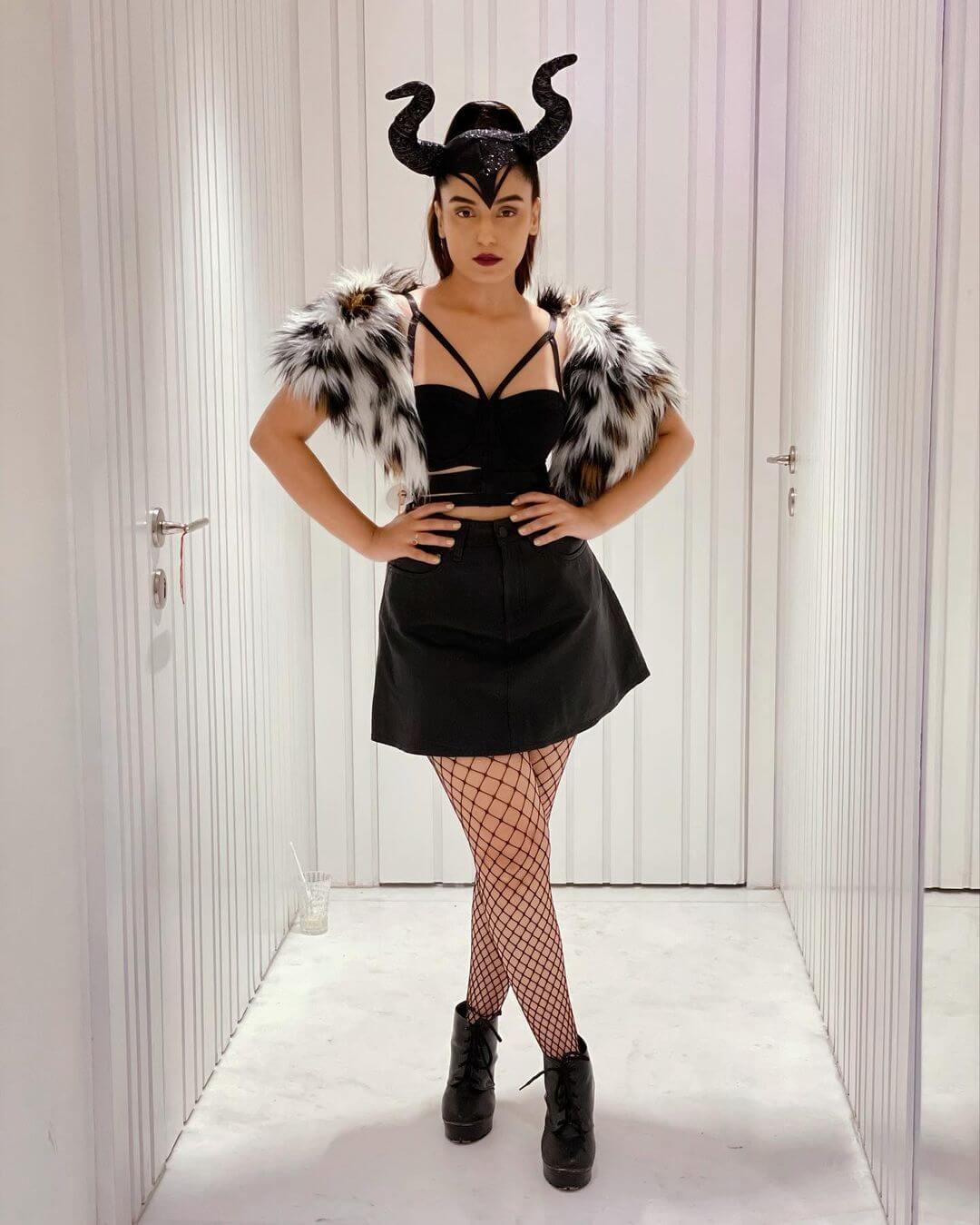 Srishty Rode Daunting The  Maleficent Look For Halloween Party