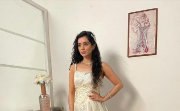 Sukirti Kandpal Dolled Up In White Glossy Princess Gown