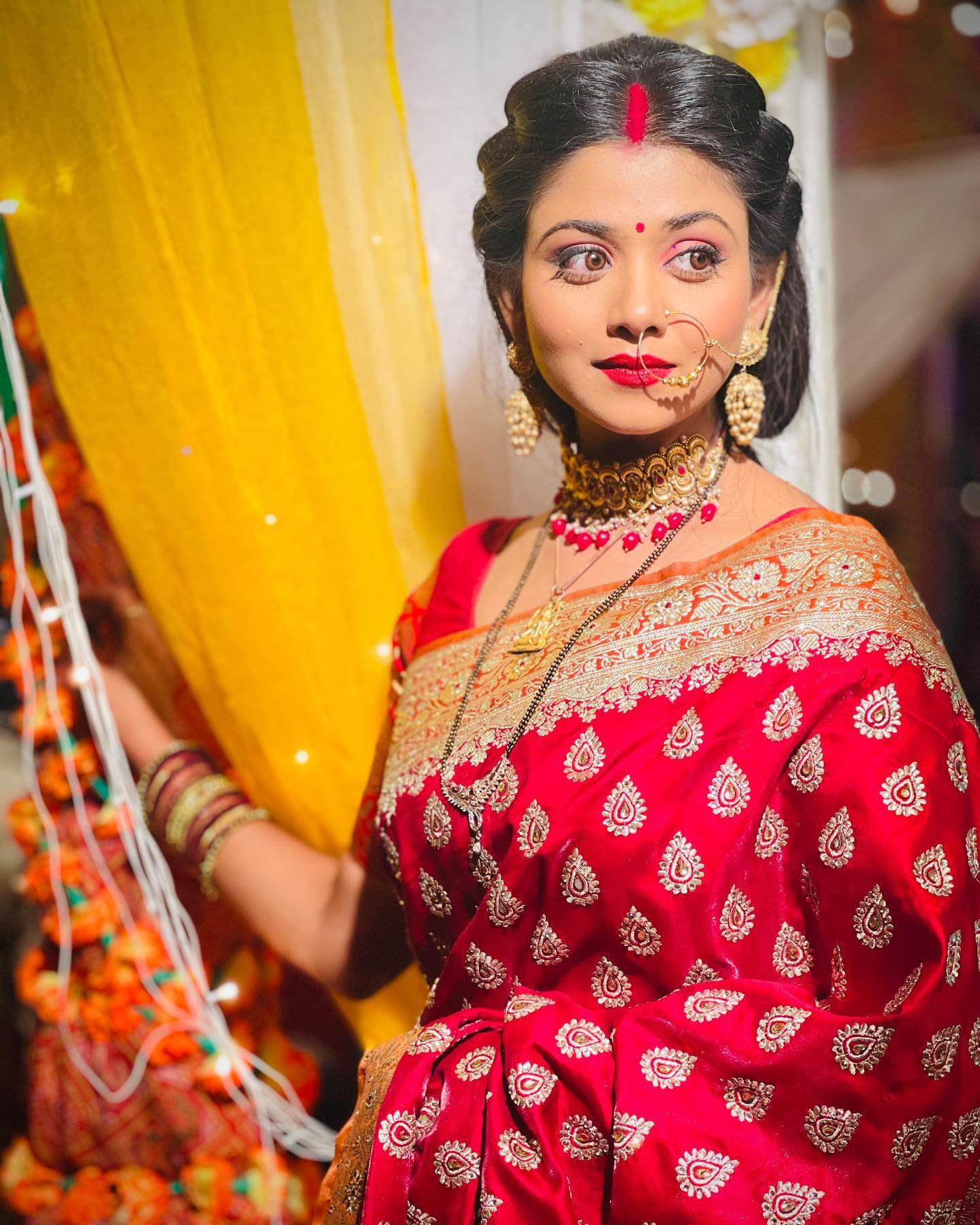 TV Actress Tanvi Dogra  Sanskari Bahu Look In Traditional Indian Saree
