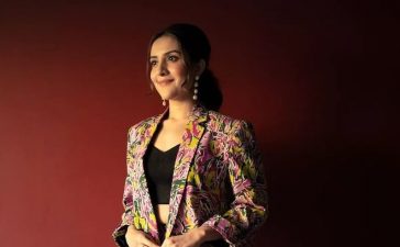 Utsavi Jha In Quirky Multi-Colour Suit For Gulmohar Promotion