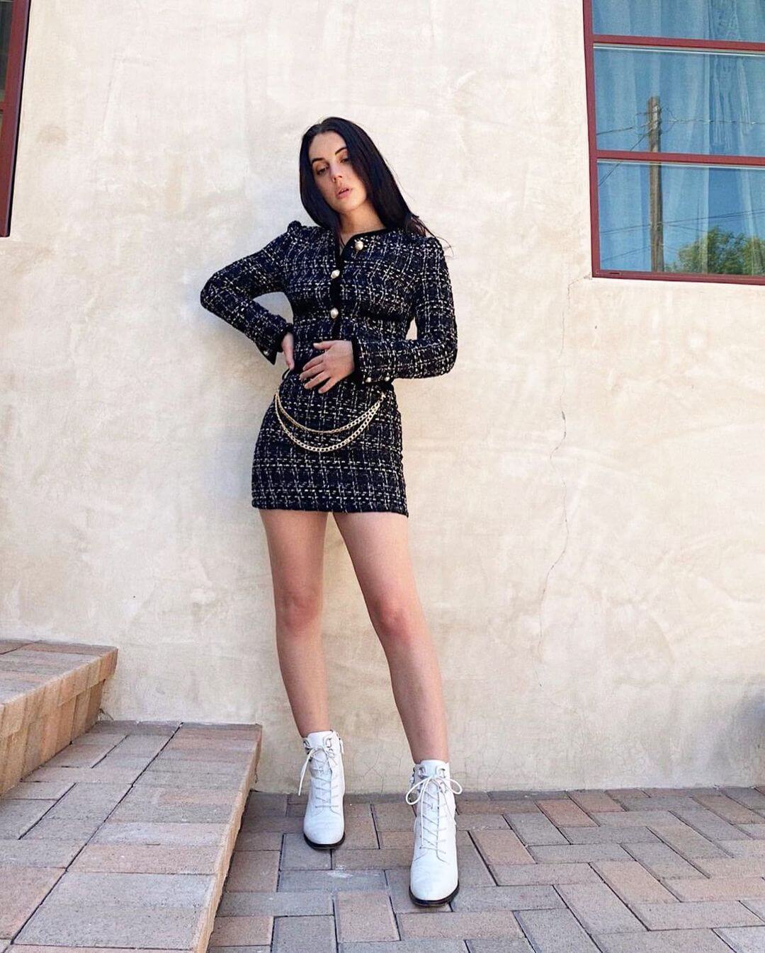 Adelaide Kane Look Effortlessly Gorgeous In Black Co-Ord Set With White High Boots