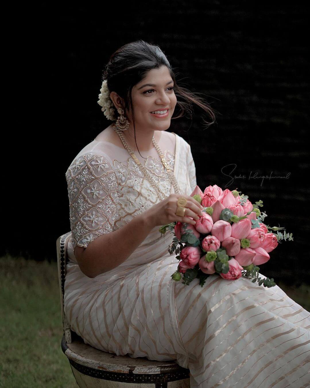 Aparna Balamurali Contemporary White Saree Look Is Perfect Bridesmaid Look