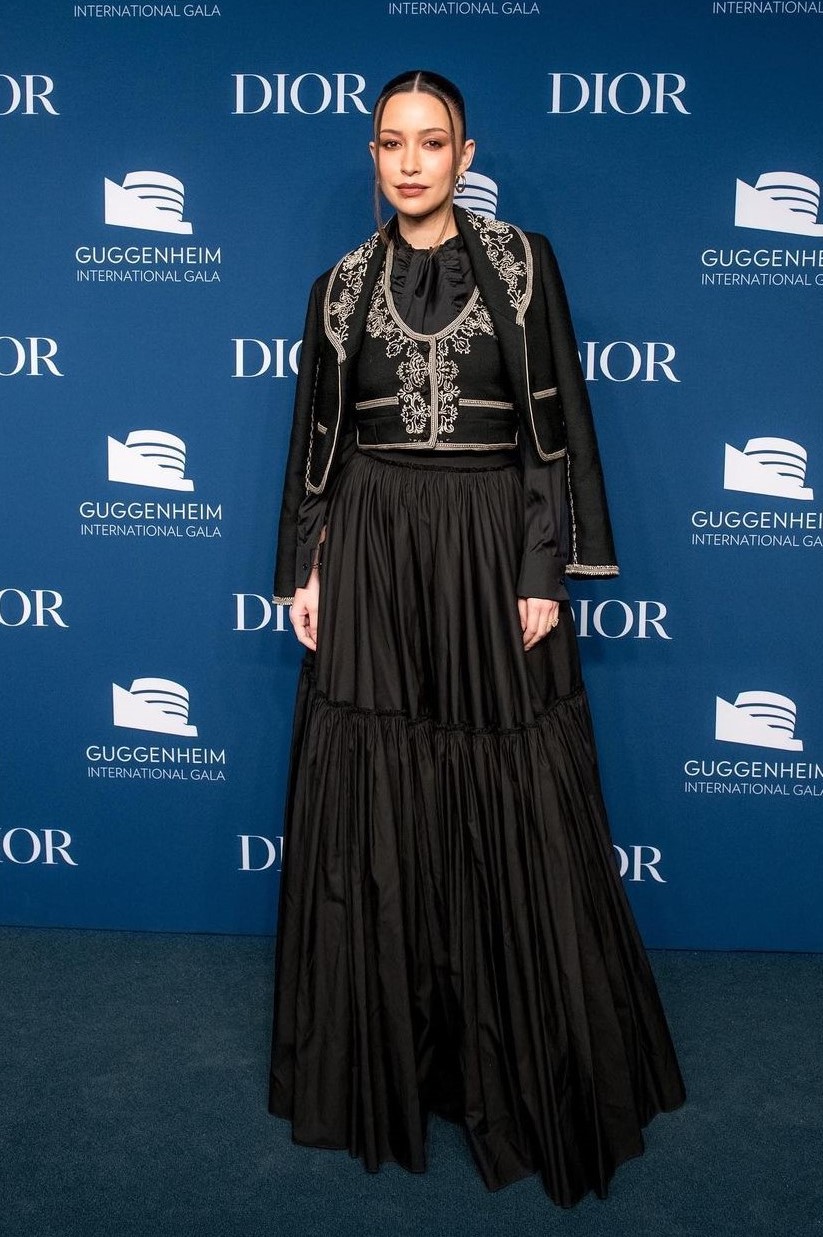 Christian Serratos In Western-Inspired Dior All-Black Look