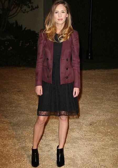 Dylan In Black Lace Drees Paired With Mauve Blazer
