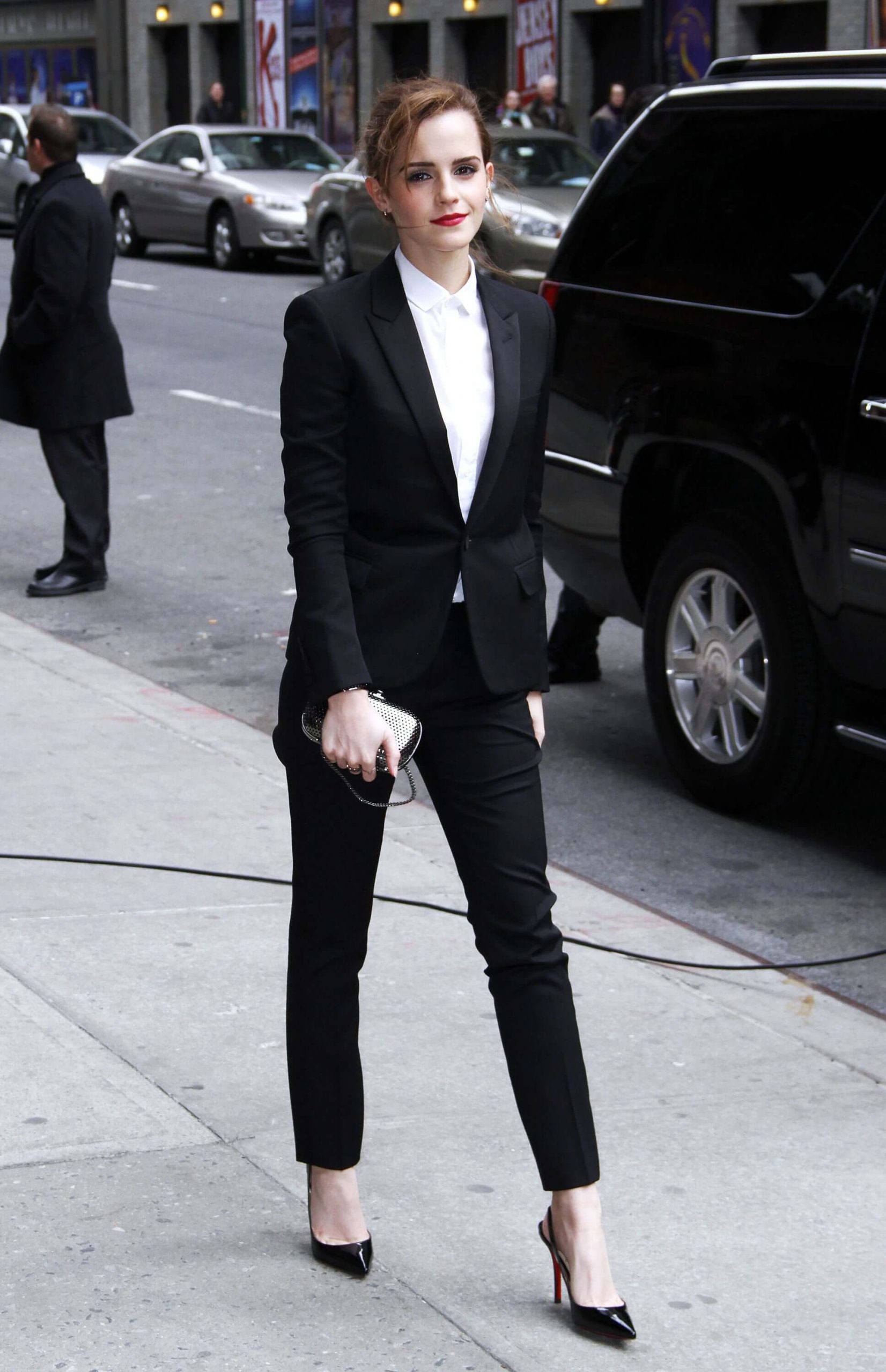 Emma Watson Hit The Streets In Black Tux