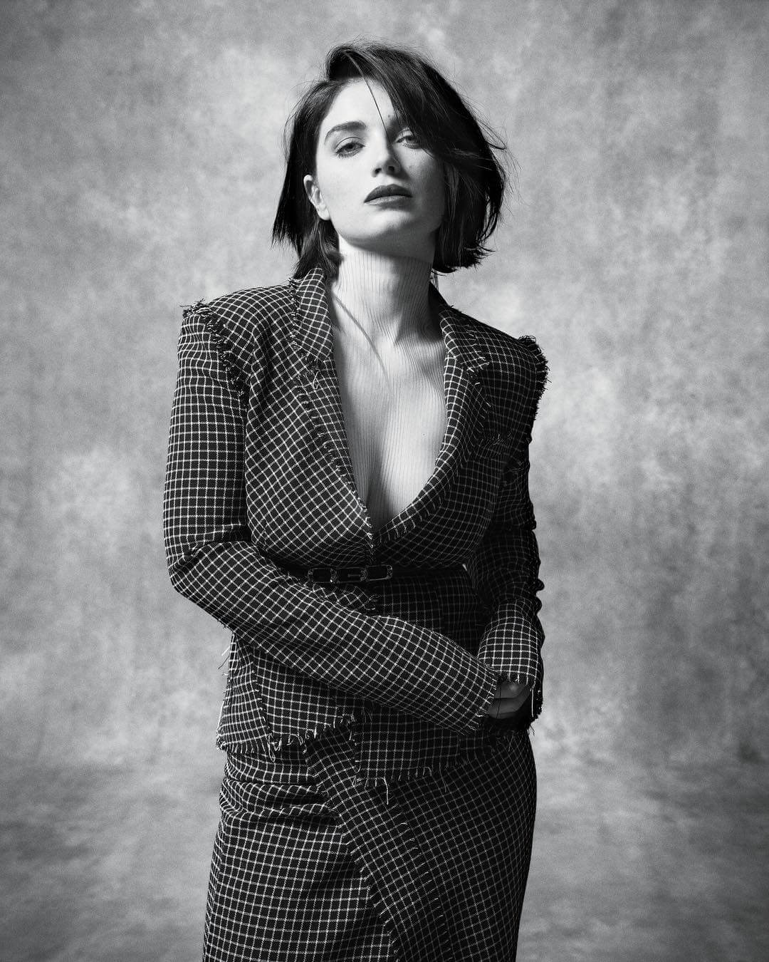 Eve Hewson Slayed Her Black & White Photo Shoot In Check Ensemble