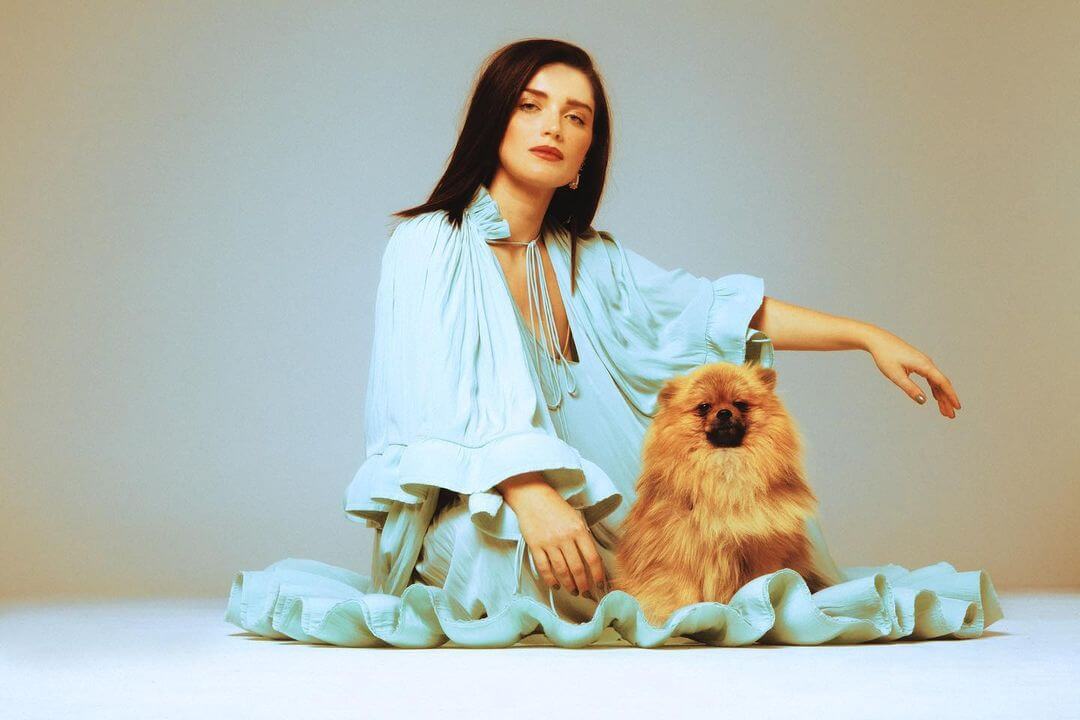 Eve In Ice Blue Beautiful Frill Gown