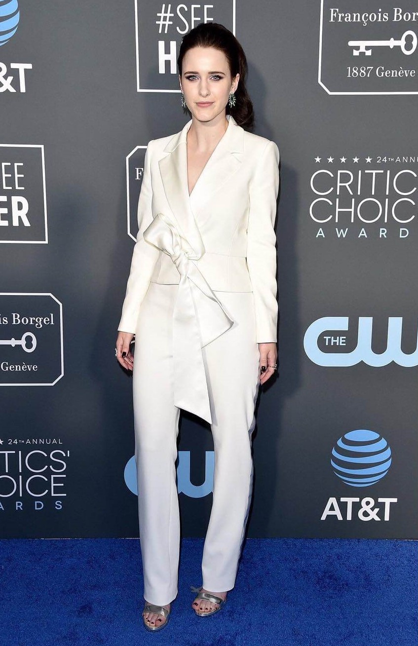 Rachel Brosnahan Slayed The Formal Look In White Suit