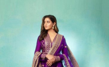 Rashami Desai Festive Ready Look In Gopi Vaid Design Purple Gotta Patti Sharara Set