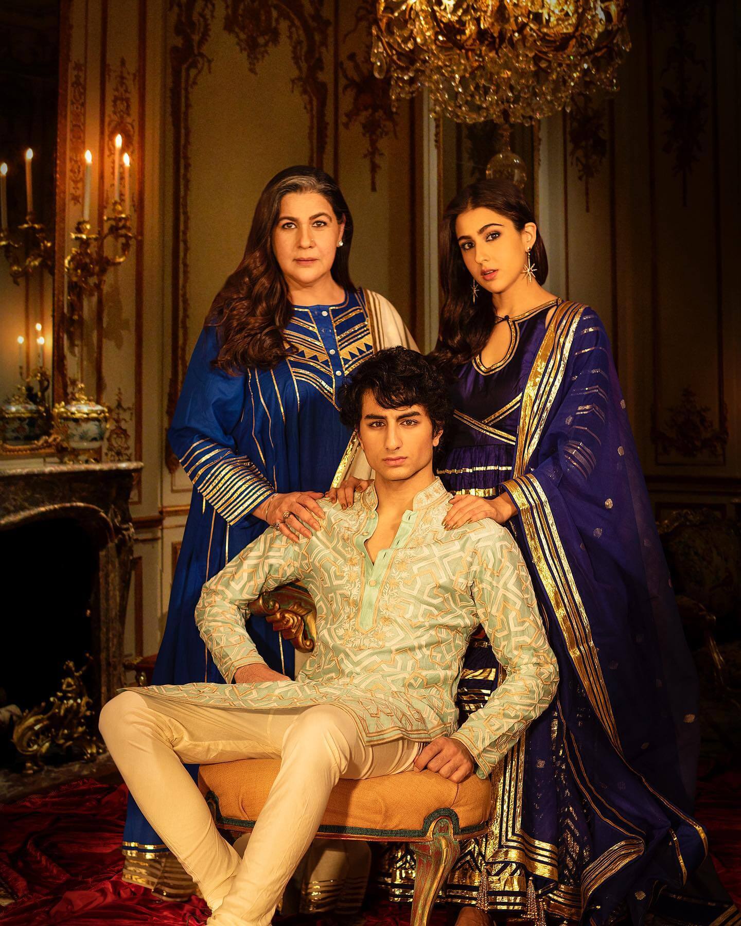Sara Ali Khan Along With Her Mother Amrita Singh and Brother Ibrahim in a Royal Look