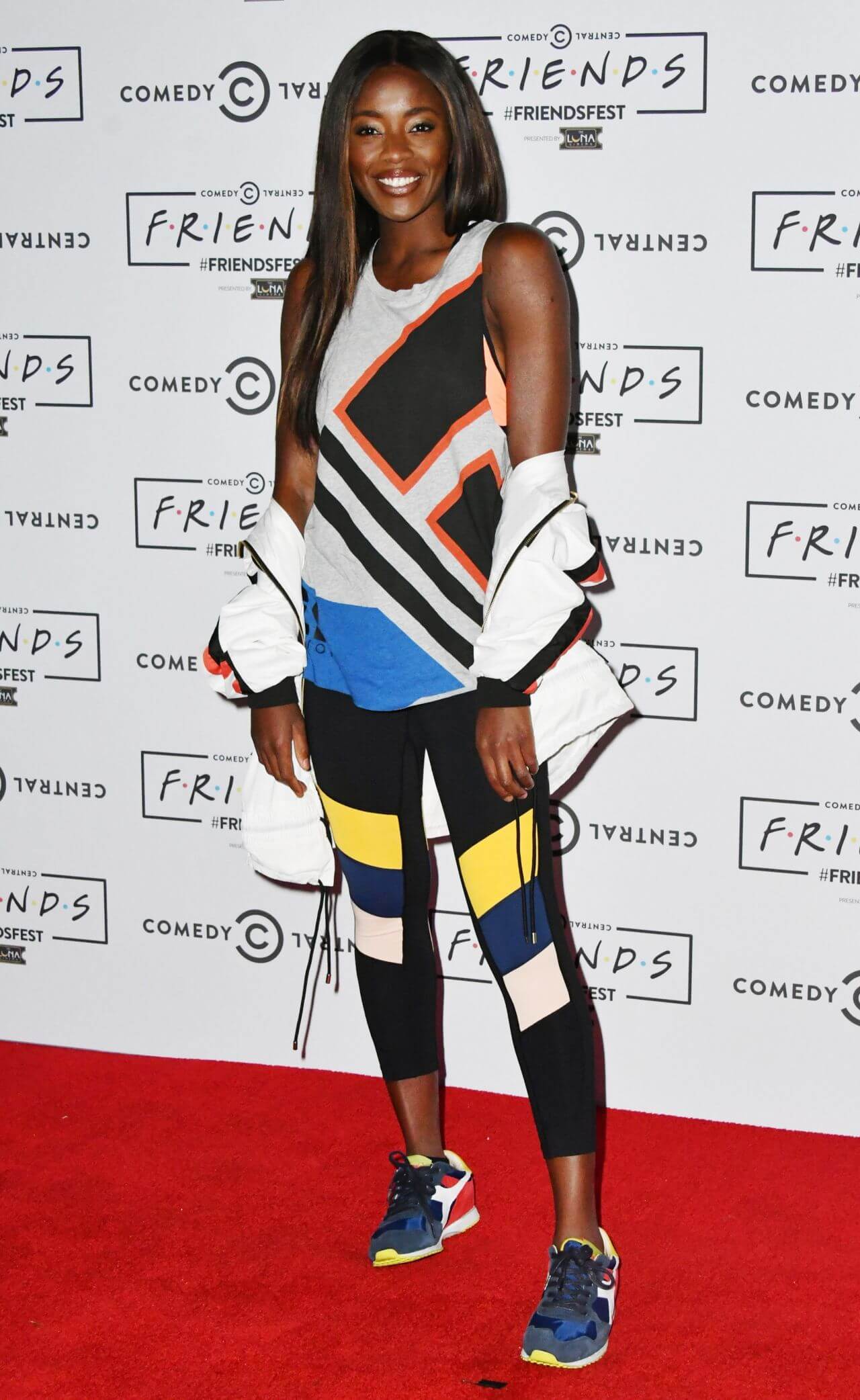 AJ Odudu –  In A Multicolor T-Shirt & Trousers - FriendsFest Closing Party in London, UK
