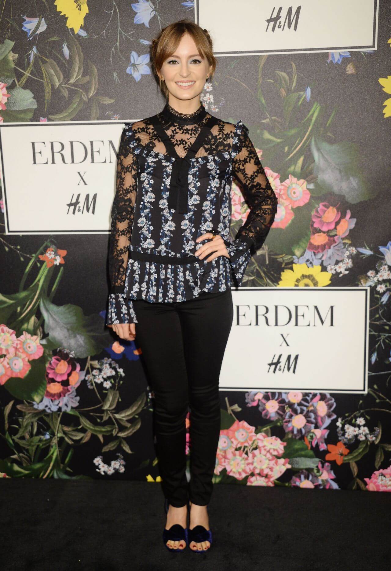 Ahna O’Reilly – In Full Sleeves Net Top & Black Pants -  Erdem x H&M Launch Event in LA