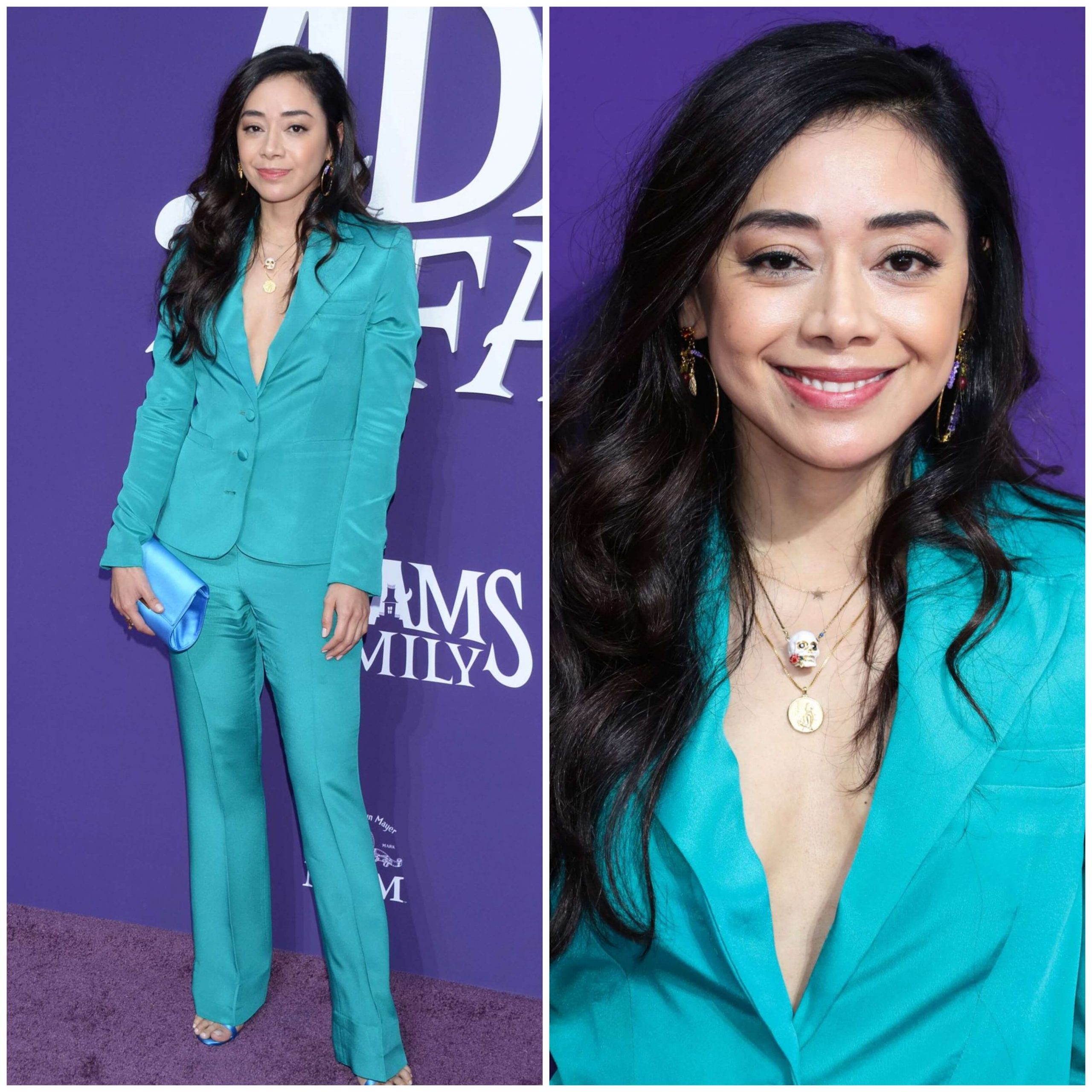 Aimee Garcia –  Green Blazer Outfits - “The Addams Family” Premiere in LA