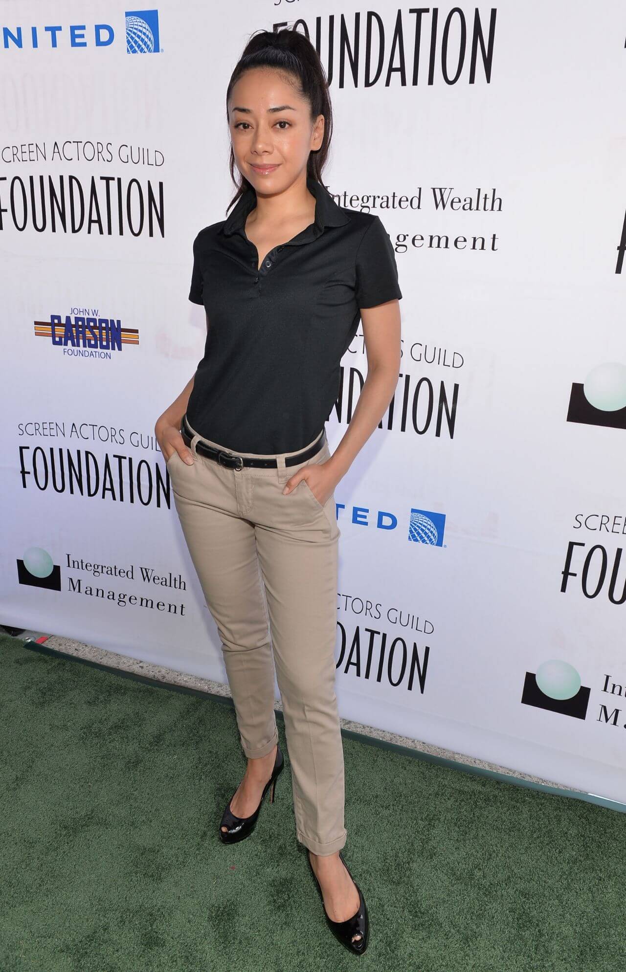 Aimee Garcia –  In A Black T-Shirt & Brown Pants - ‘Actors Fore Actors’ Los Angeles Golf Classic