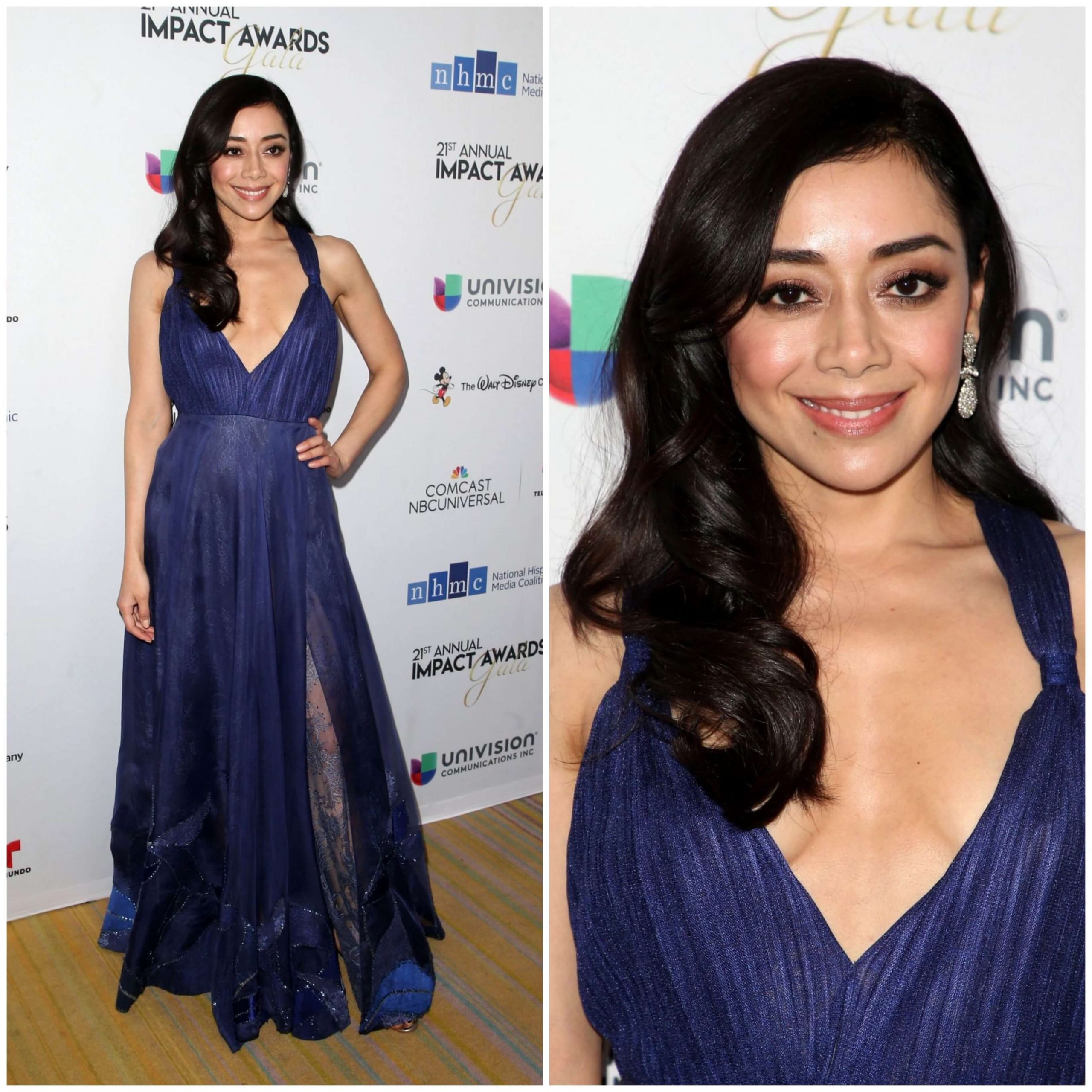 Aimee Garcia – In A Blue Slit Cut Gown -  2018 Impact Awards in Los Angeles