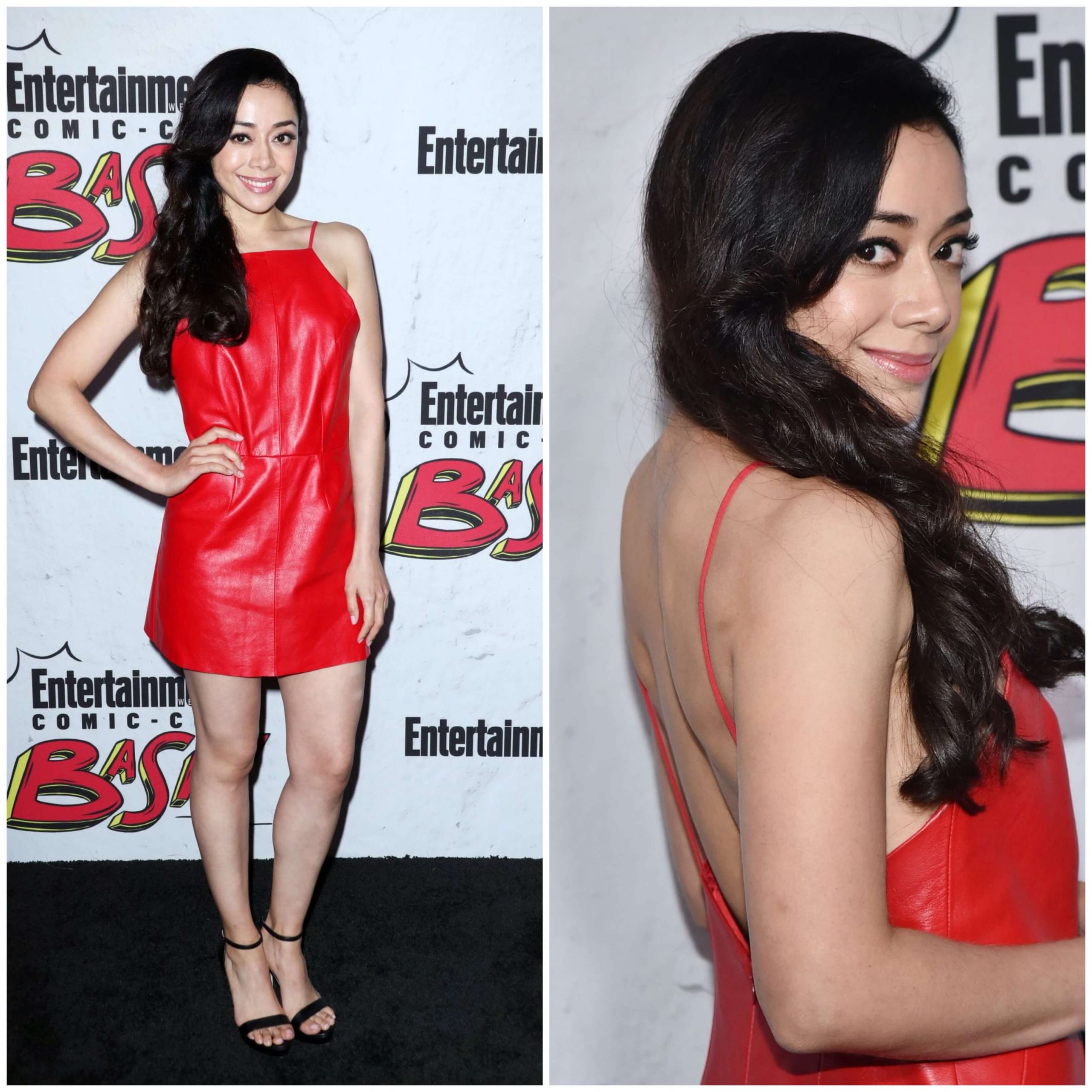 Aimee Garcia –  In A Red Leather Short Dress - EW Party at San Diego Comic-Con International