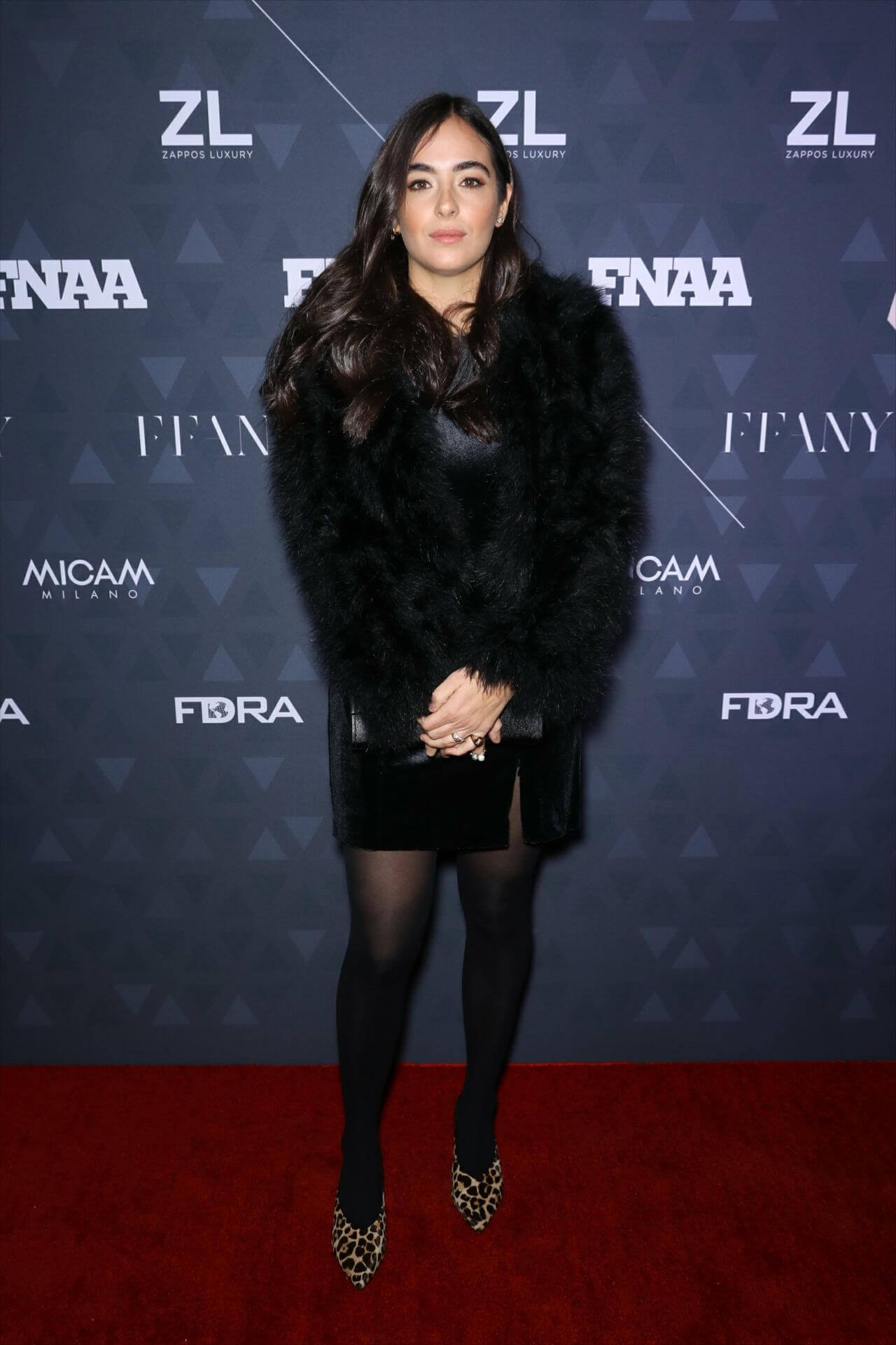 Alanna Masterson – In A Black Fur Coat -  Footwear News Achievement Awards 2018
