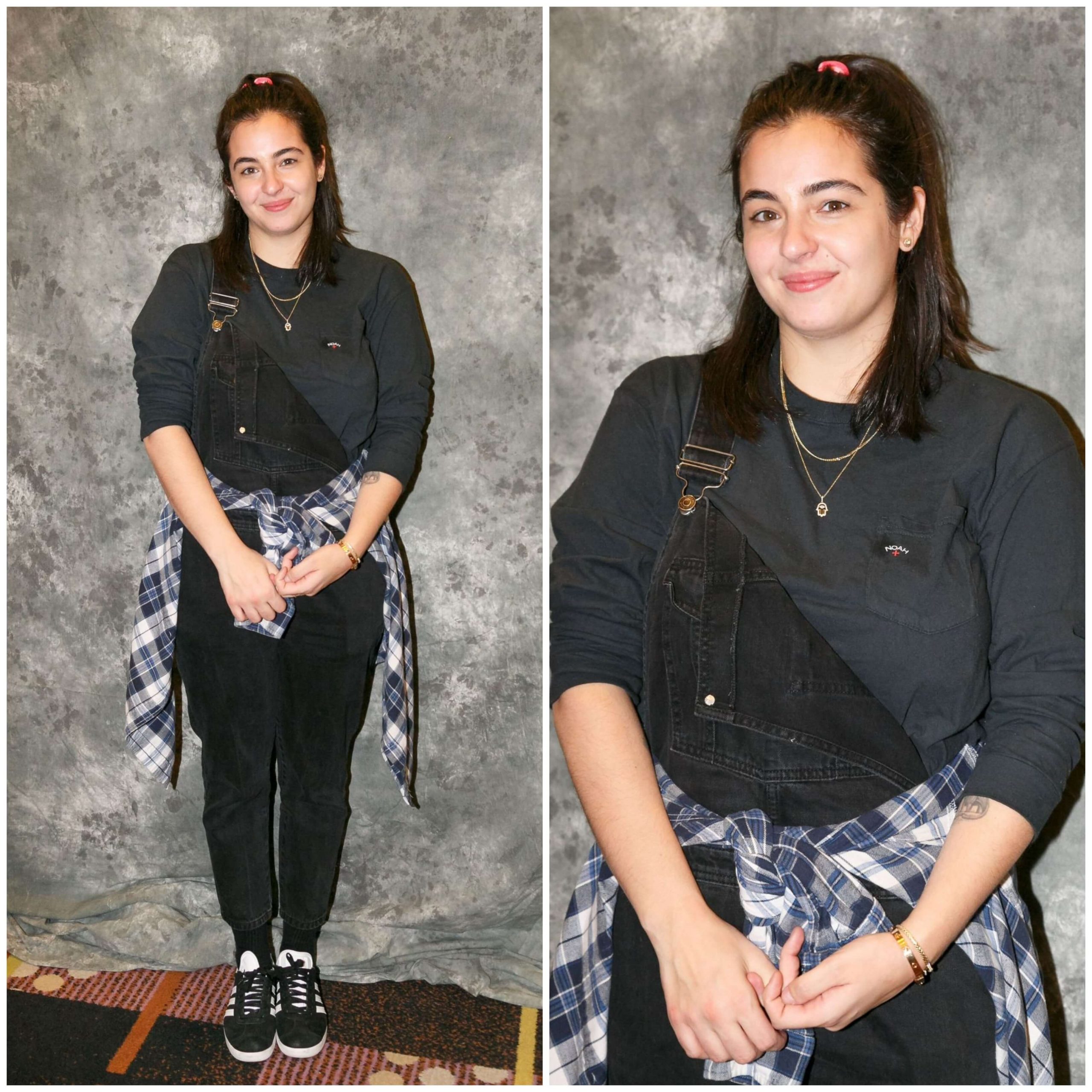 Alanna Masterson – In A Dungaree & Full Sleeves Top With Checks Shirt -  Hollywood Collector’s Convention, Tokyo, Japan
