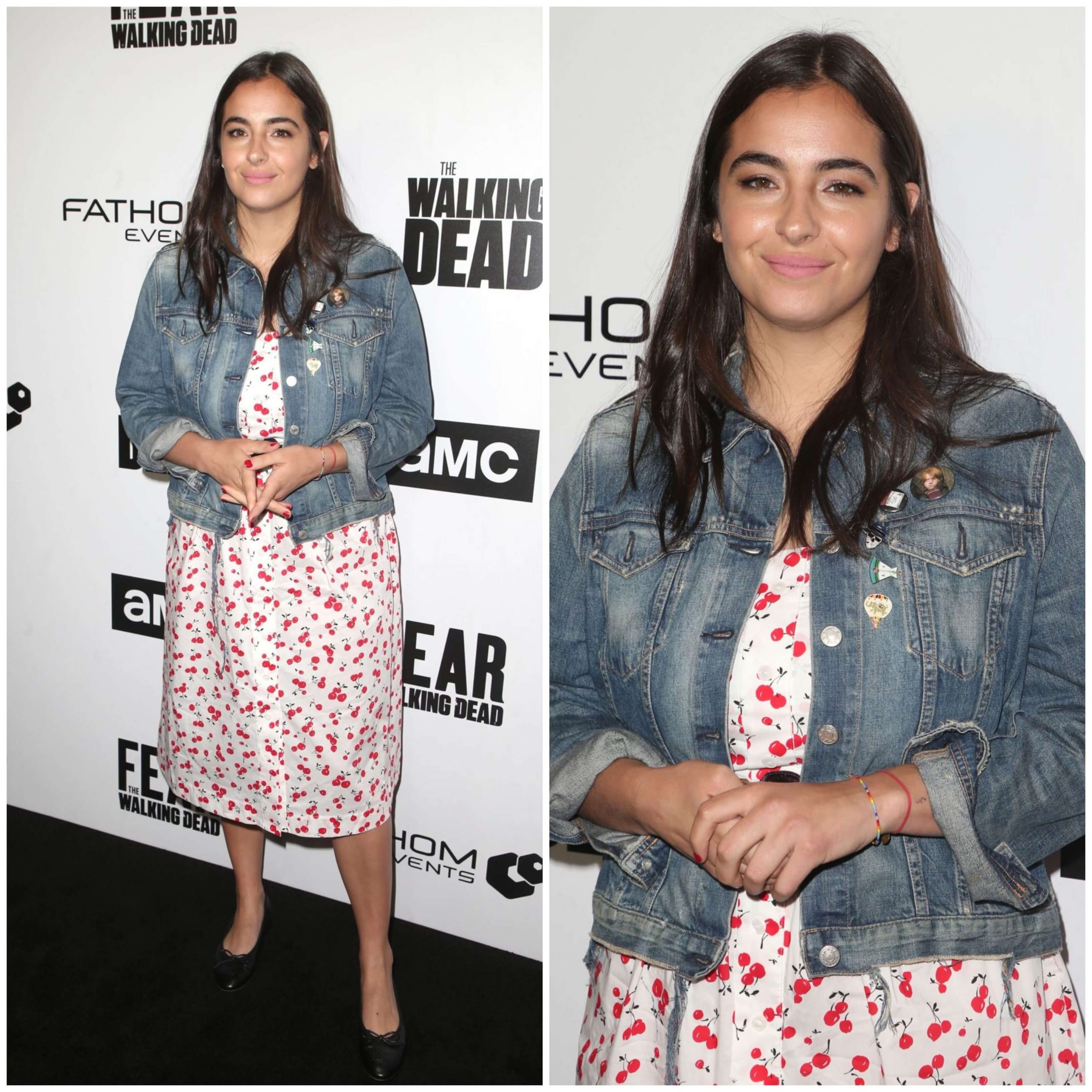 Alanna Masterson –In A White Printed Short Gown  With Denim Jacket -  FYC “The Walking Dead” and “Fear the Walking Dead” in LA