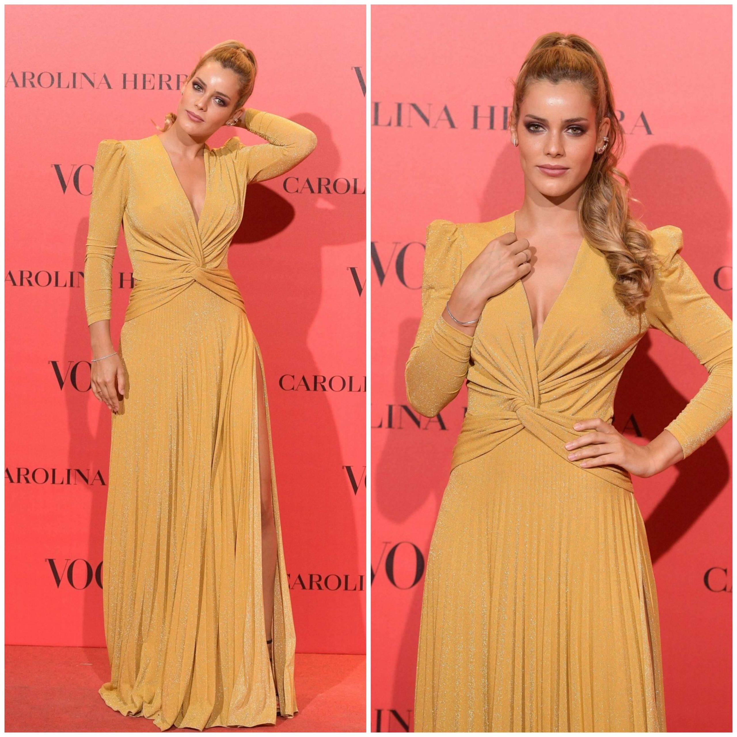 Alejandra Onieva – In A Yellow Puffy Full Sleeves Long Gown -  VOGUE Spain 30th Anniversary Party in Madrid