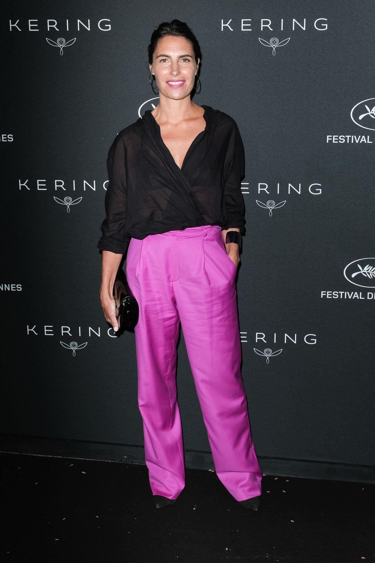 Alessandra Sublet – Black Sheering Shirt & Pink Pant Kering Women in Motion Awards Dinner at Cannes Film Festival