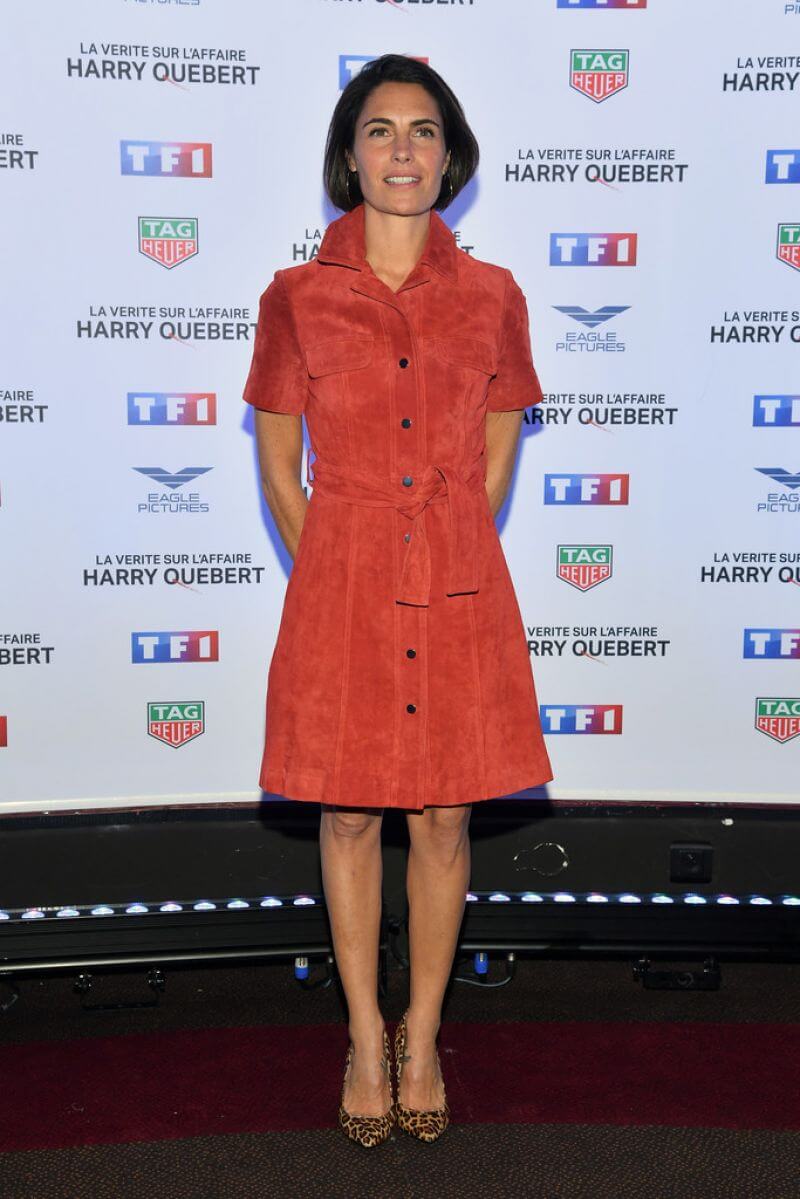Alessandra Sublet – In Orange Short Blazer Outfit - “The Truth About The Harry Quebert Affair” Preview in Paris
