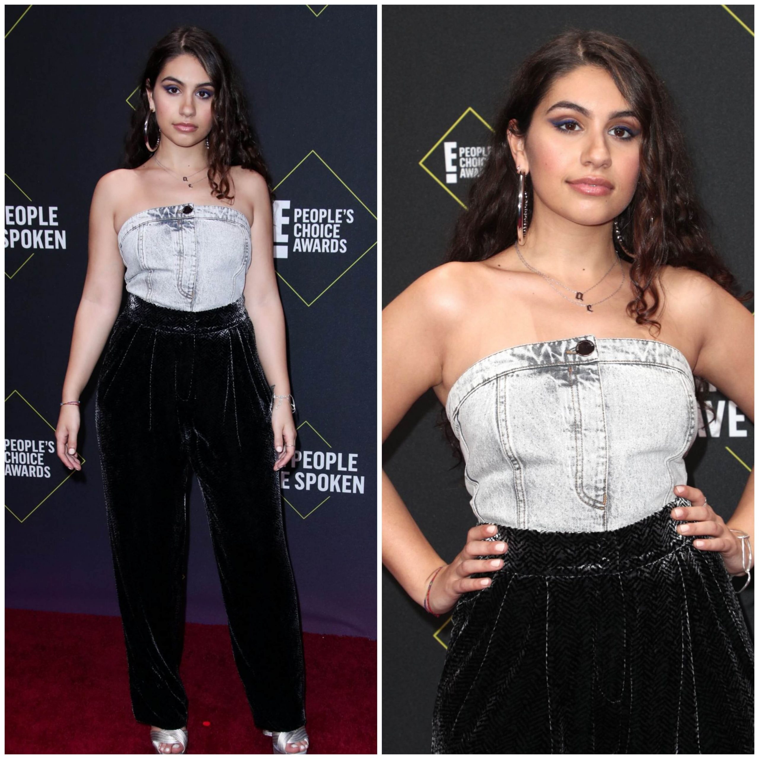 Alessia Cara –In Off Shoulder Denim With Velvet Pant Outfit -  2019 People’s Choice Awards