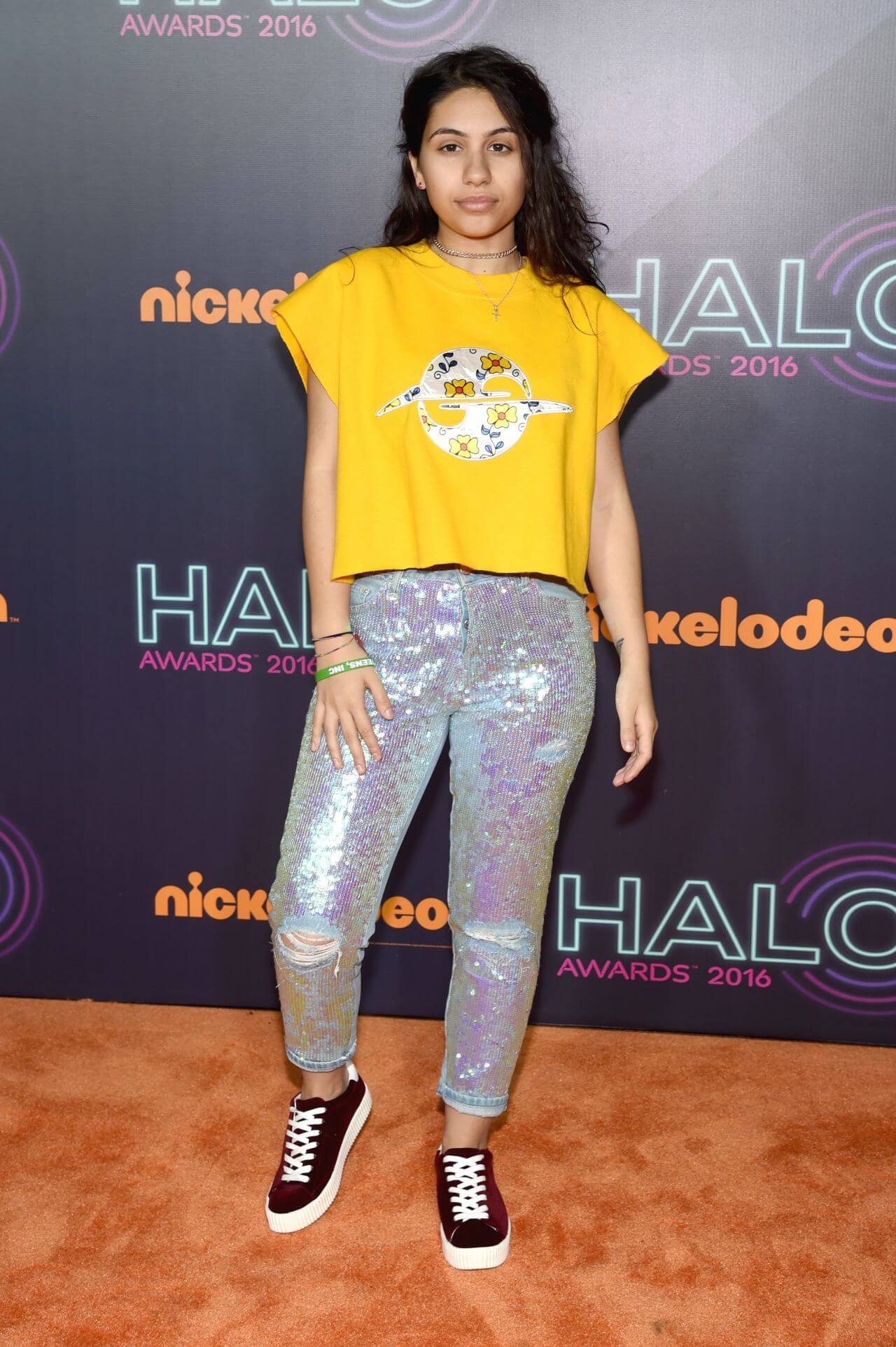 Alessia Cara –In Yellow Flare T-Shirt With Sequwnce Pant  -  Nickelodeon Halo Awards 2016 in New York