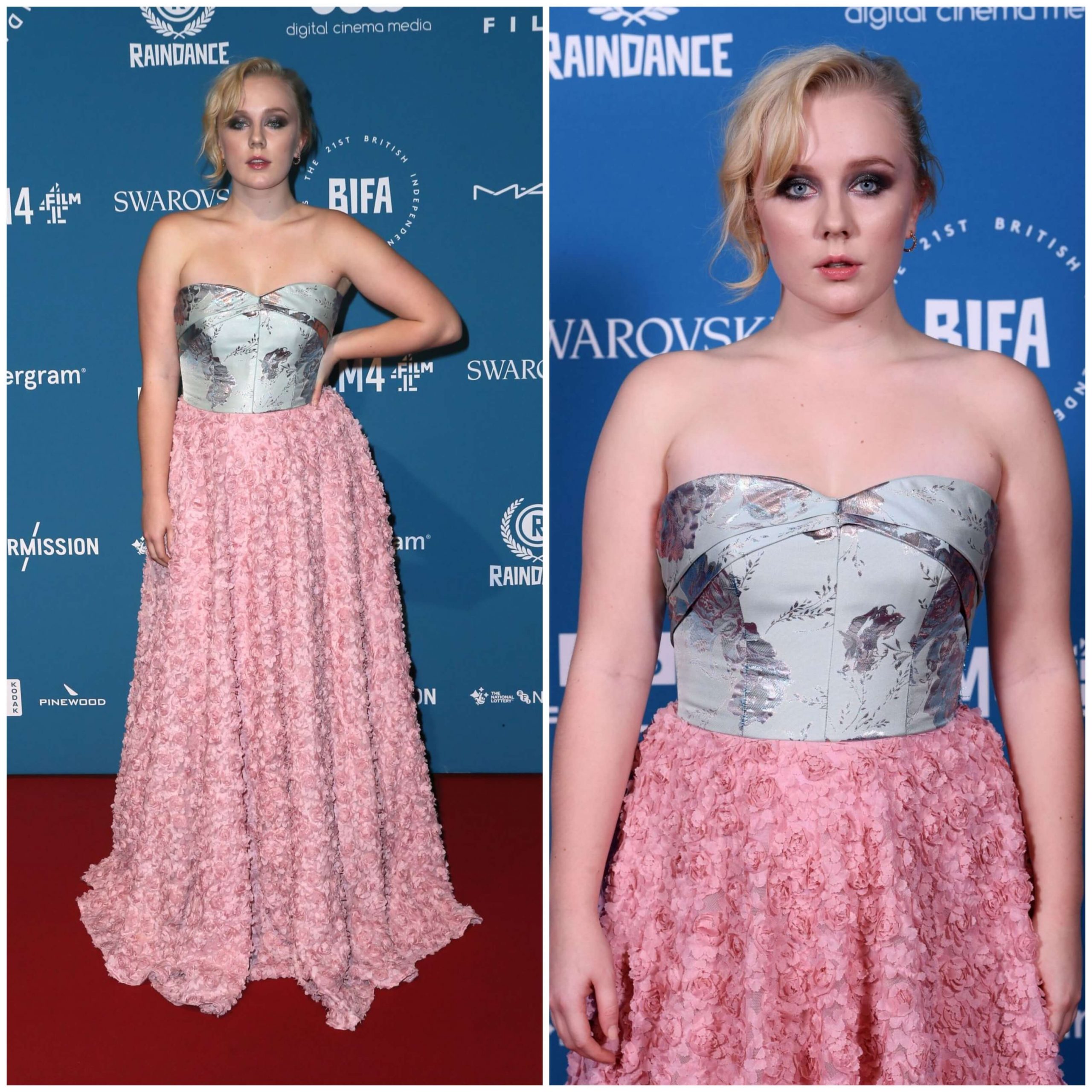 Alexa Davies –In Sweetheart Neckline Pinkish Rose Gown Outfit -  British Independent Film Awards