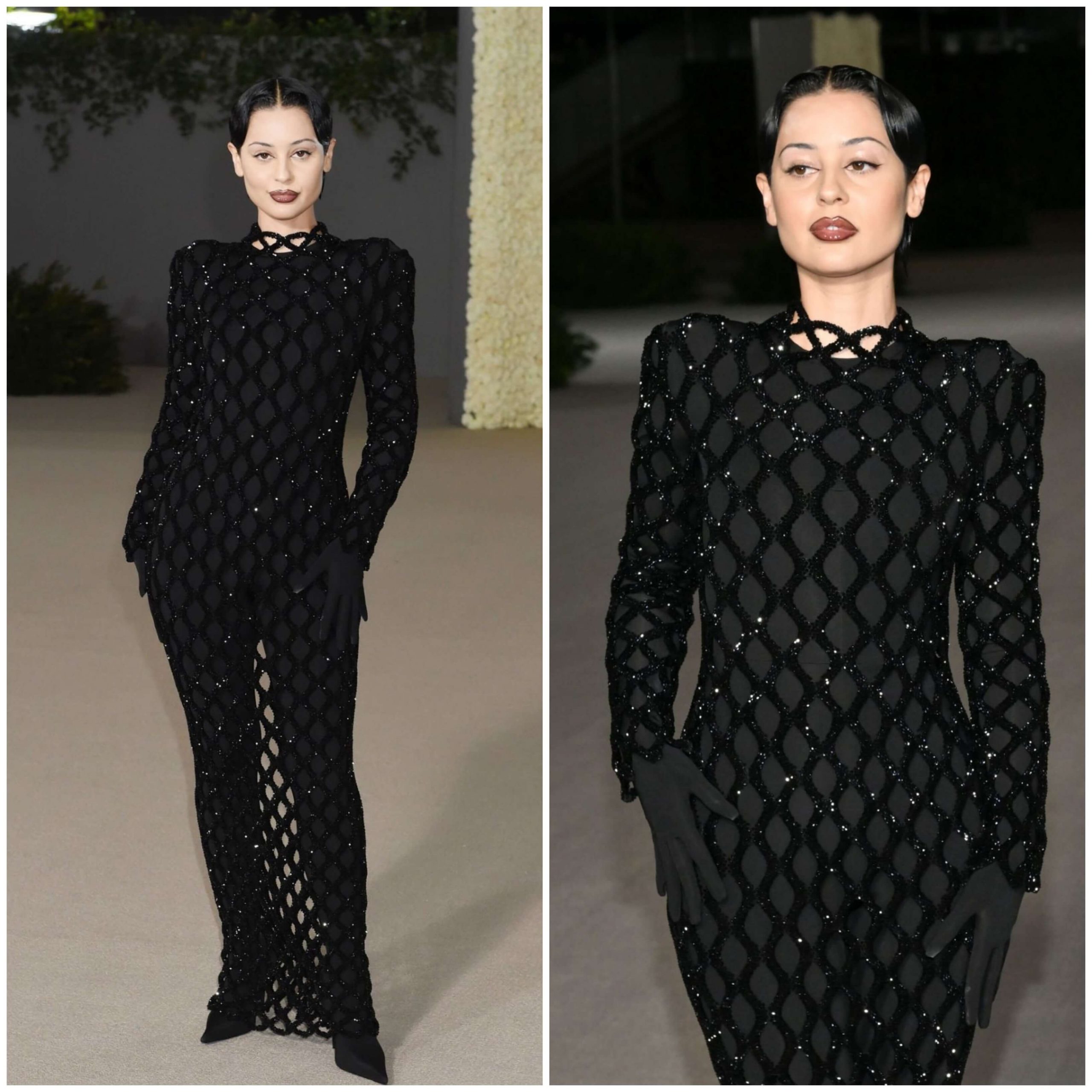 Alexa Demie – In Black Shiny Crochet Outfit - Academy Museum Gala in Los Angeles