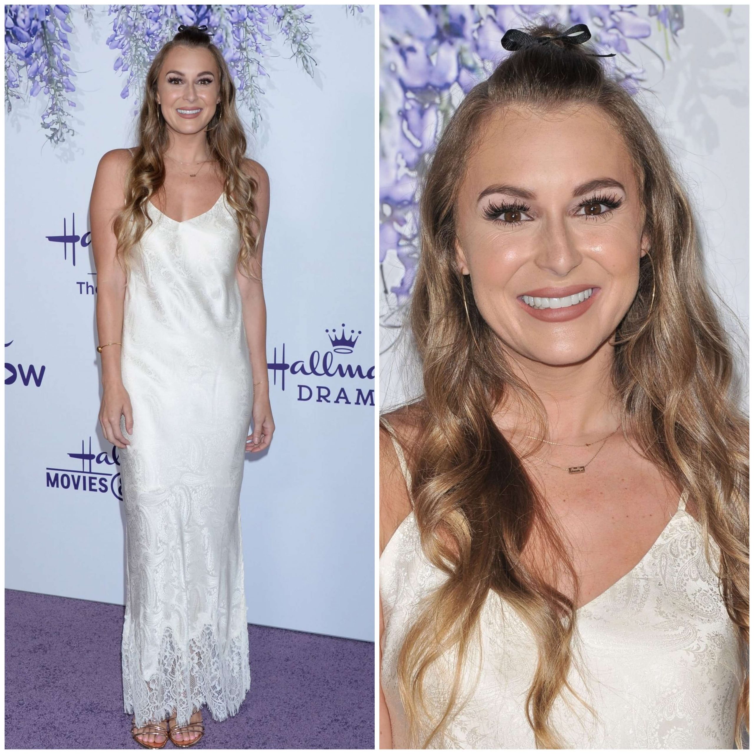 Alexa Vega – In White Neckline Maxi Dress - Hallmark Channel Summer TCA 2018 in Beverly Hills