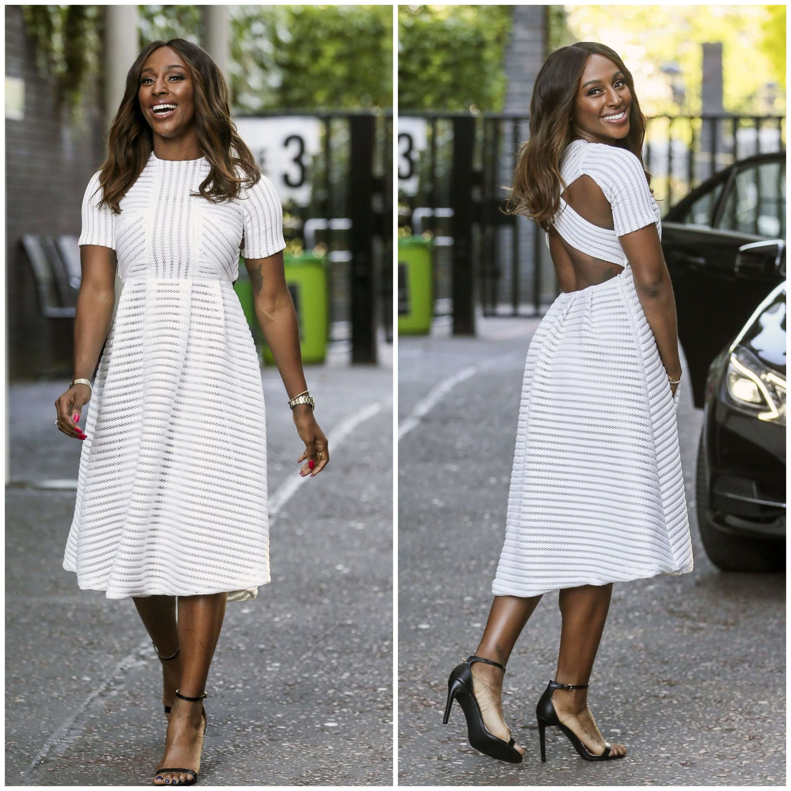 Alexandra Burke – In White Outfit Leaving the ITV Studios London