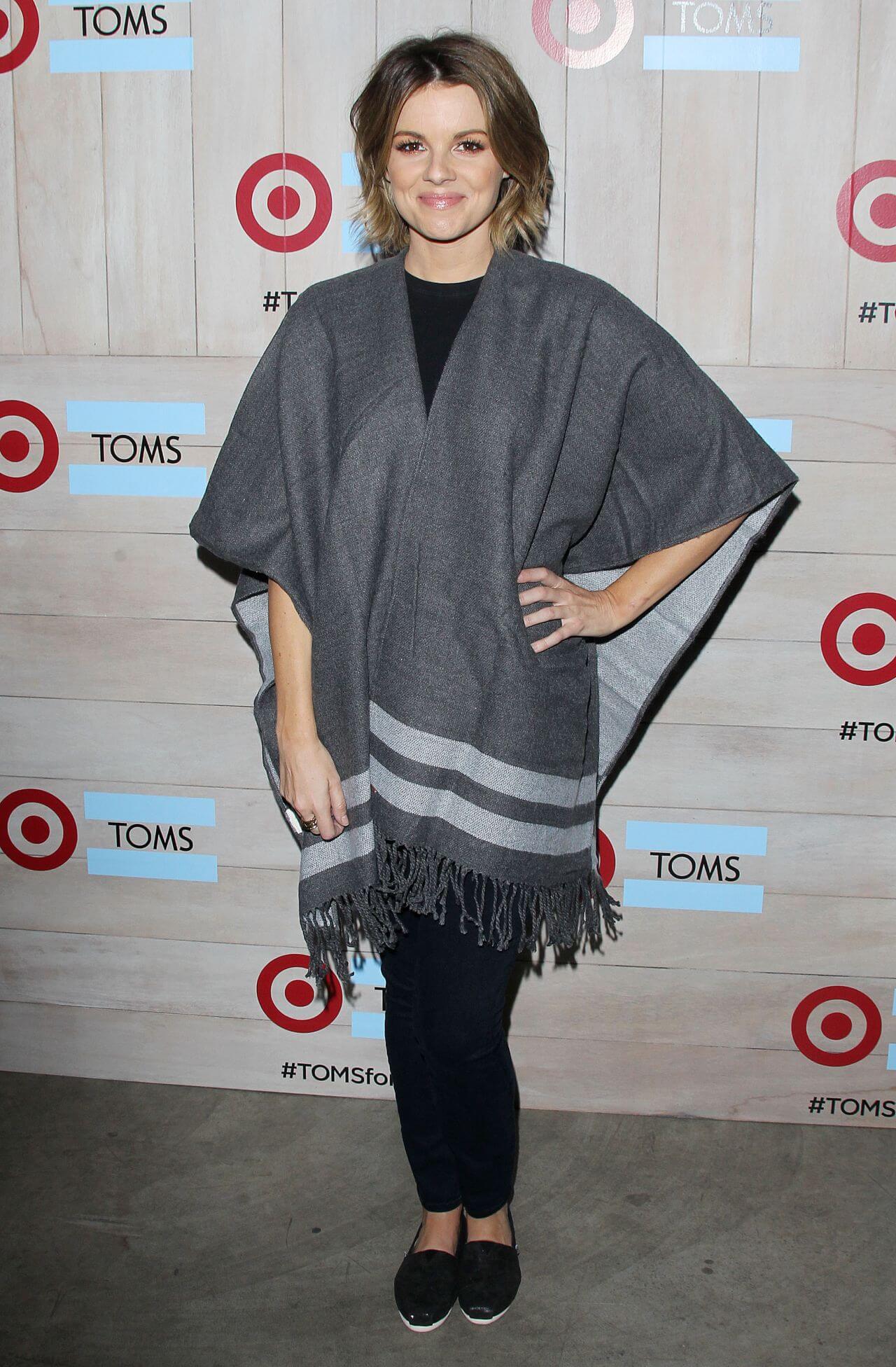 Ali Fedotowsky -  In A Grey Shawl Ponchu Outfits