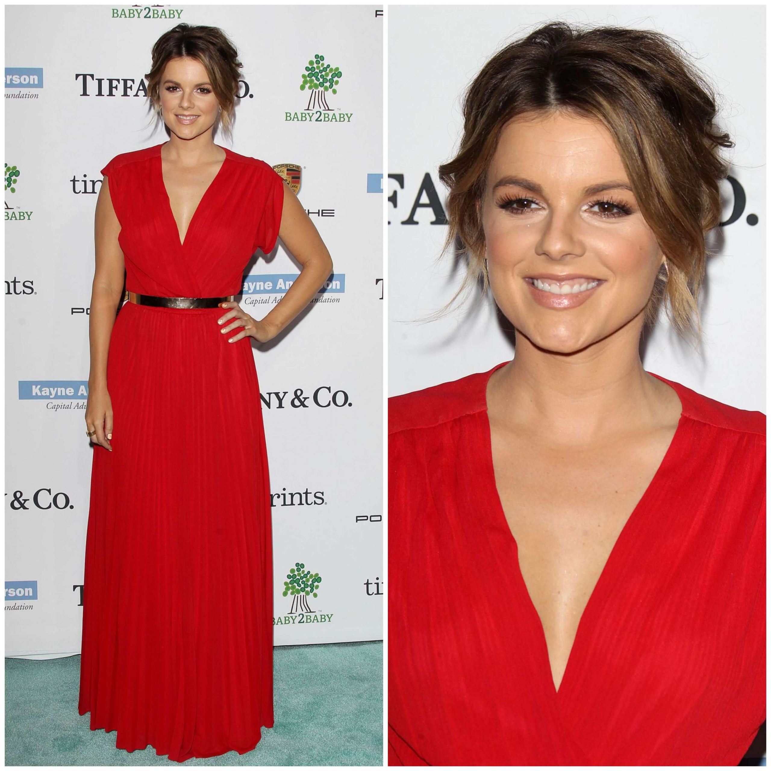 Ali Fedotowsky -  Lovely In Red  Long Gown With Golden Belt