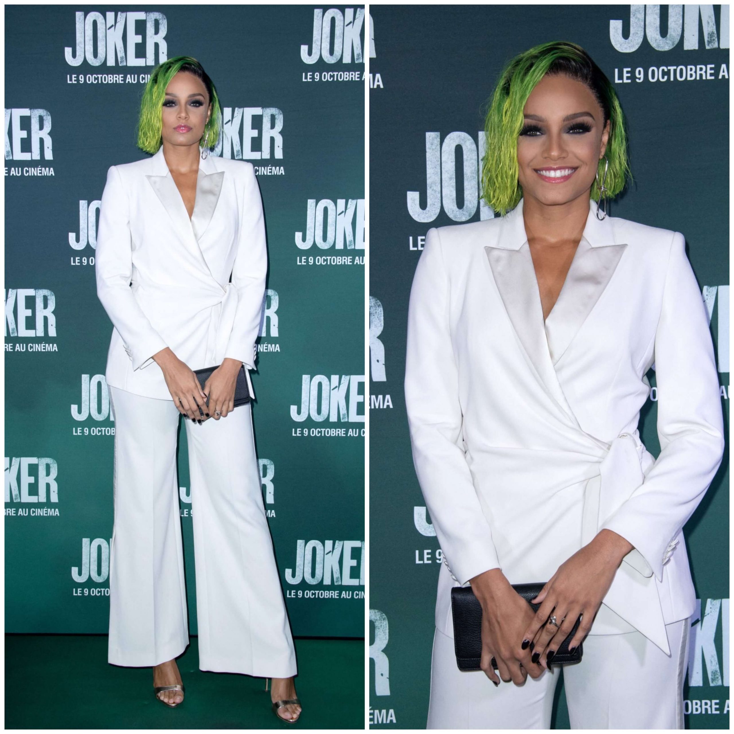 Alicia Aylies – In White Blazer Outfits -  “Joker” Premiere in Paris