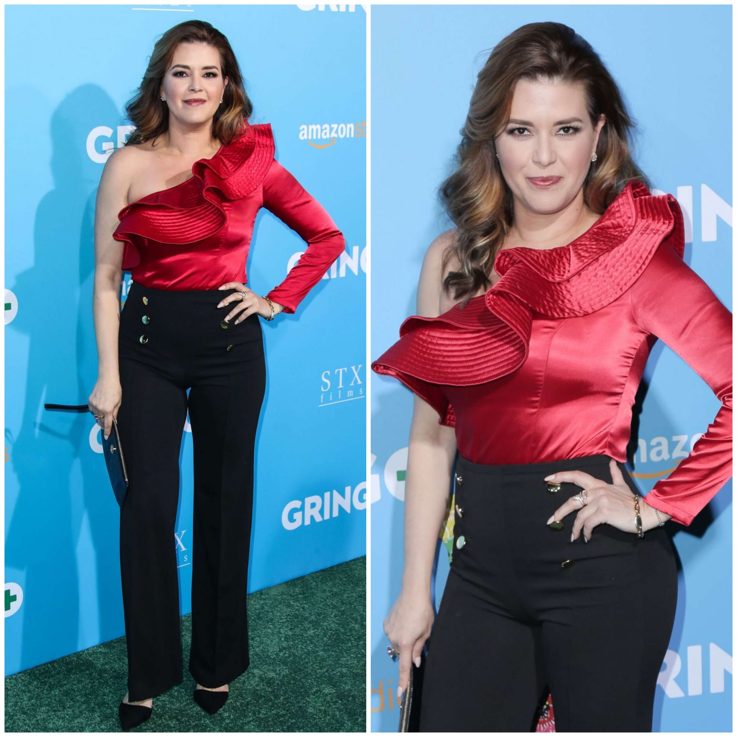 Alicia Machado – In Red One- Side Shoulder Outfit - “Gringo” Premiere in Los Angeles