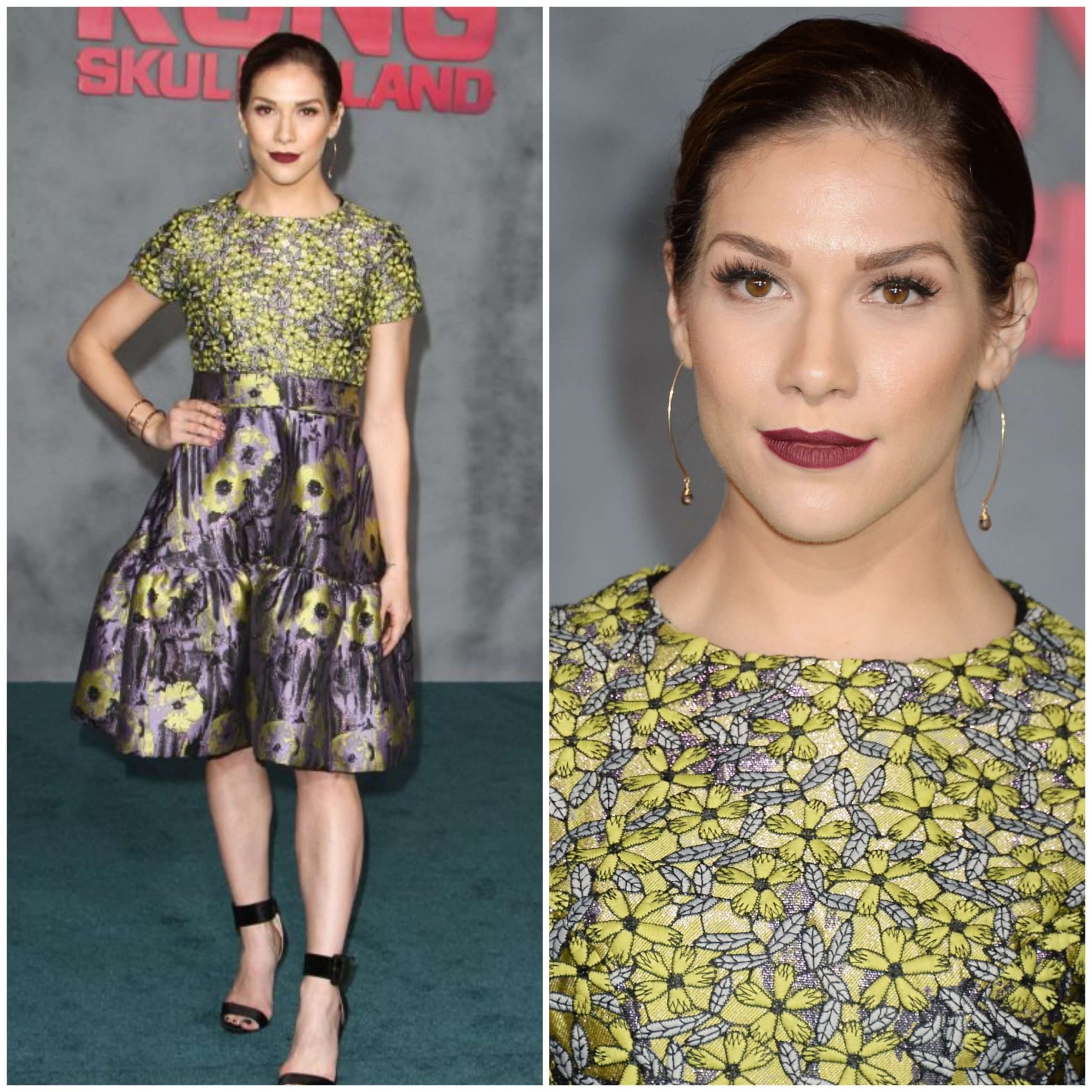 Allison Holker In Half Sleeves Floral Printed Short Gown