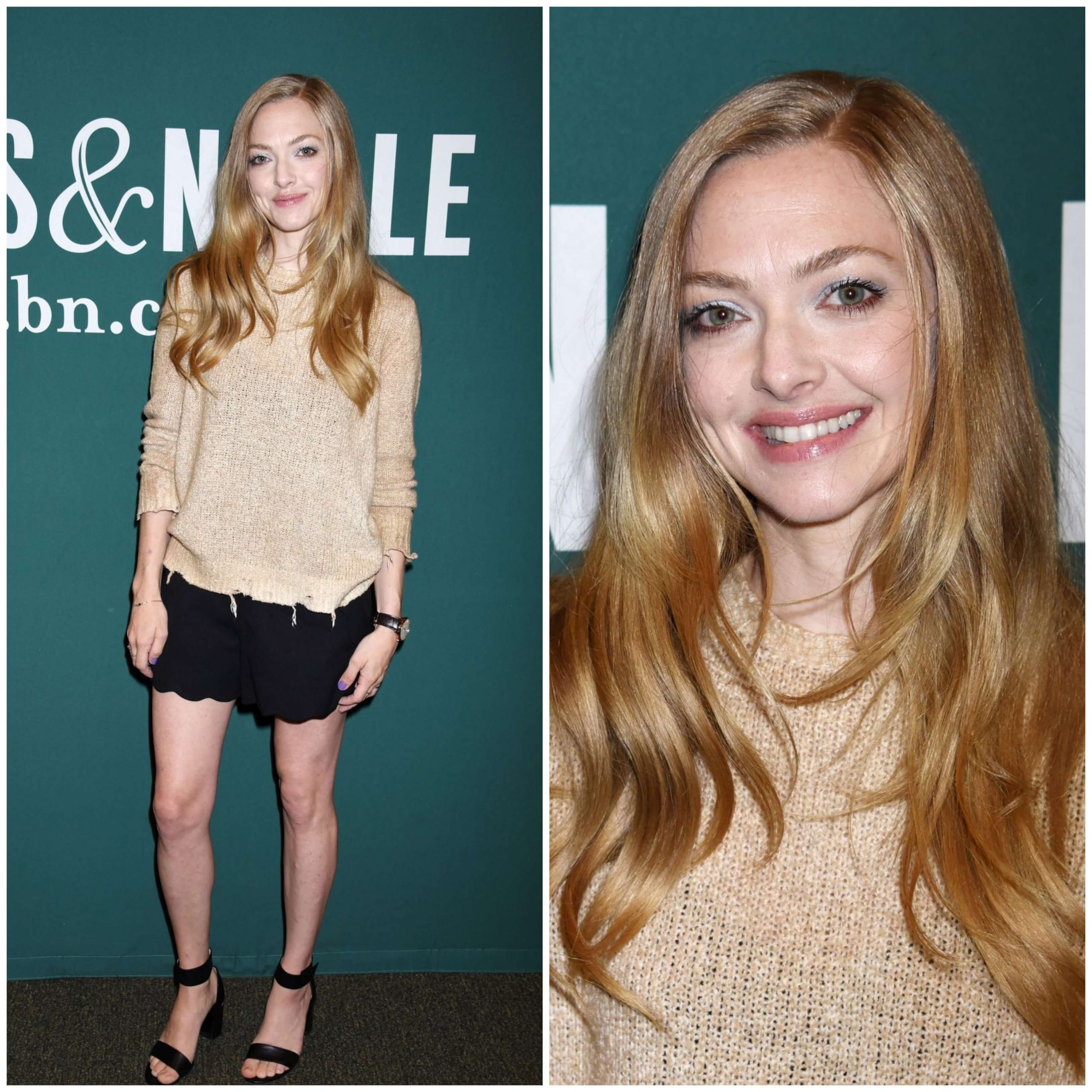 Amanda Seyfried In Full Sleeves Top With Black Shorts At “The Art of Racing in the Rain” Book Signing in Los Angeles