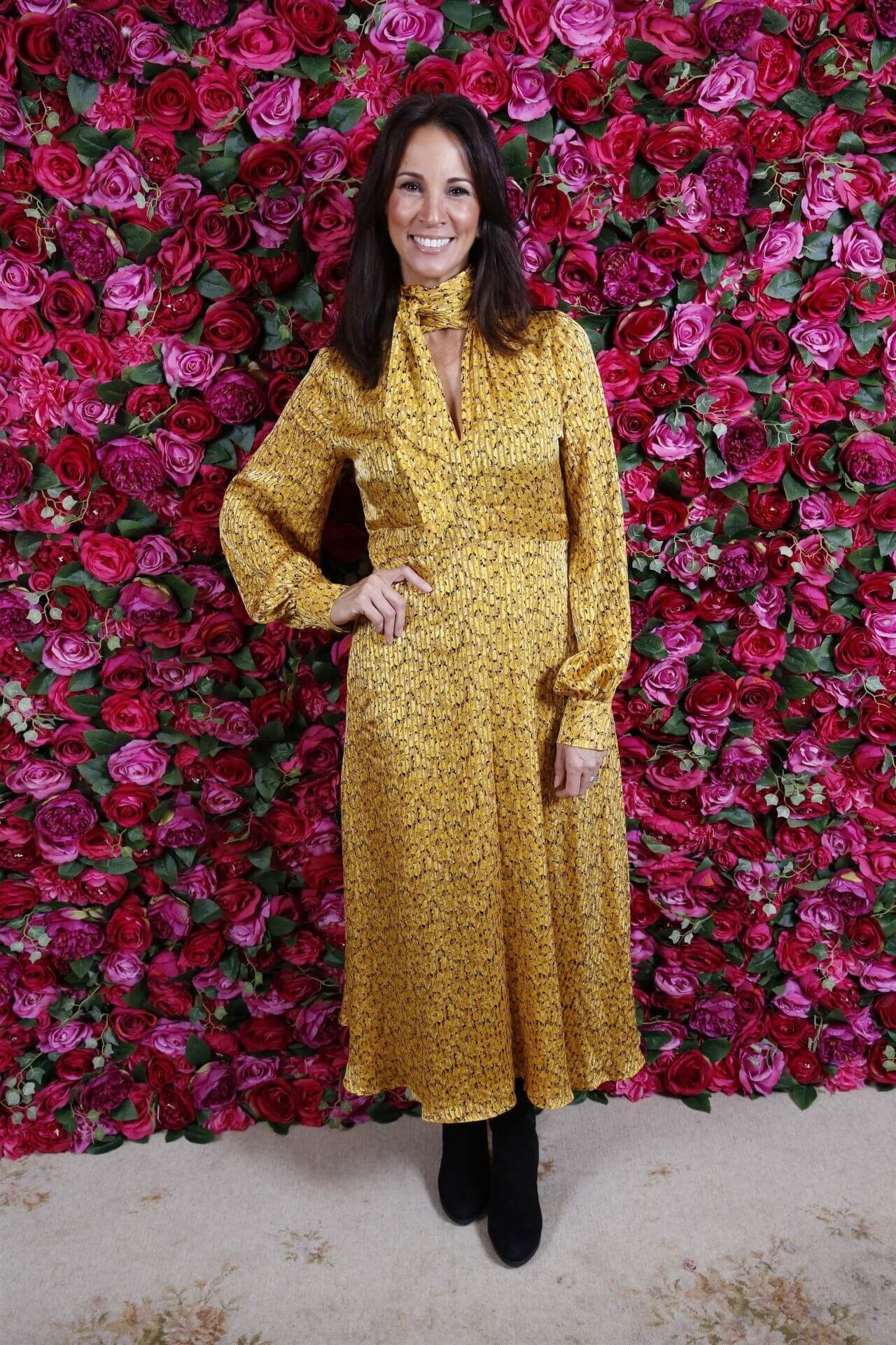 Andrea Mclean In Yellow Full Sleeves Long Dress At Pink Ribbon Foundation Ladies Lunch