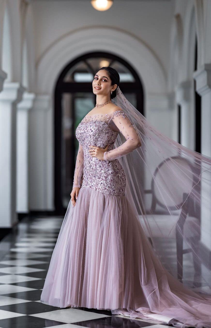 Deepti Sati's Elegant Lavender Look for a Christian Wedding