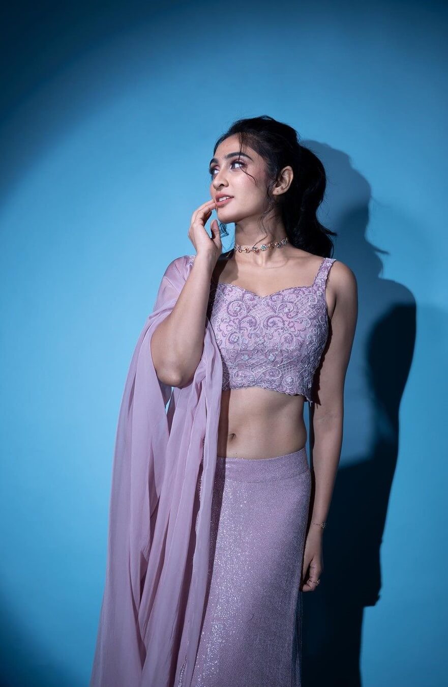 Glamorous Lavender Look: Deepti Sati in a Glittery Lehenga