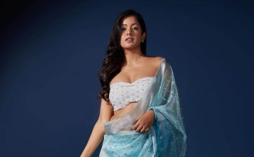 Ishita Dutta Strike A Pose For Fablook Magazine In Saree With Off-Shoulder Blouse