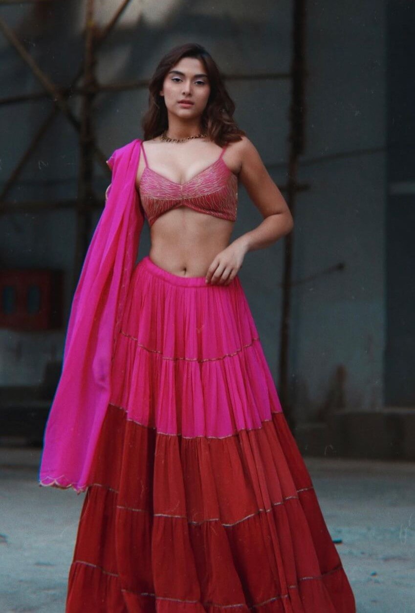 The Beauty of Simplicity - Saiee Manjrekar in a Stunning Pink Lehenga