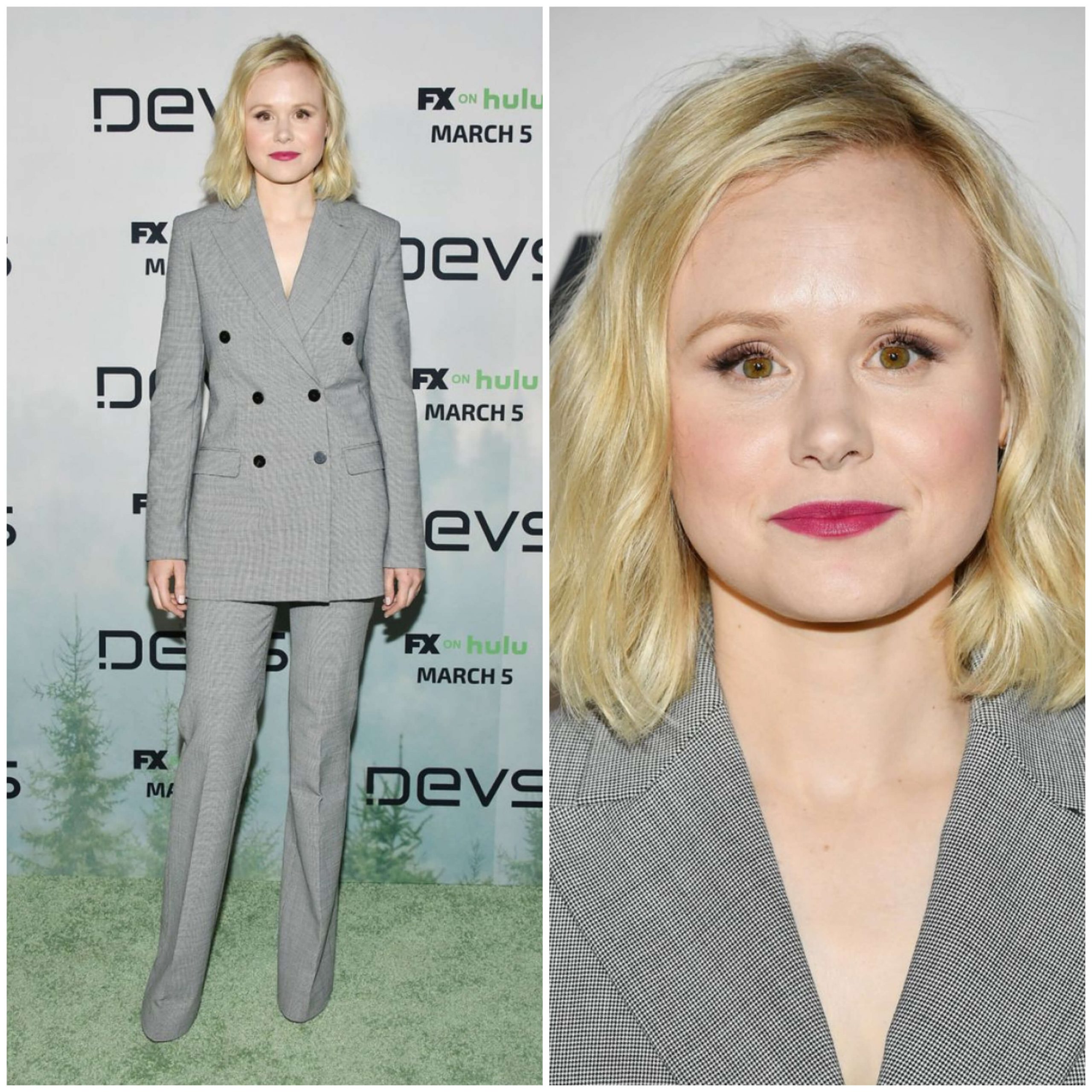 Alison Pill -  Lovely In Grey Blazer  Outfits