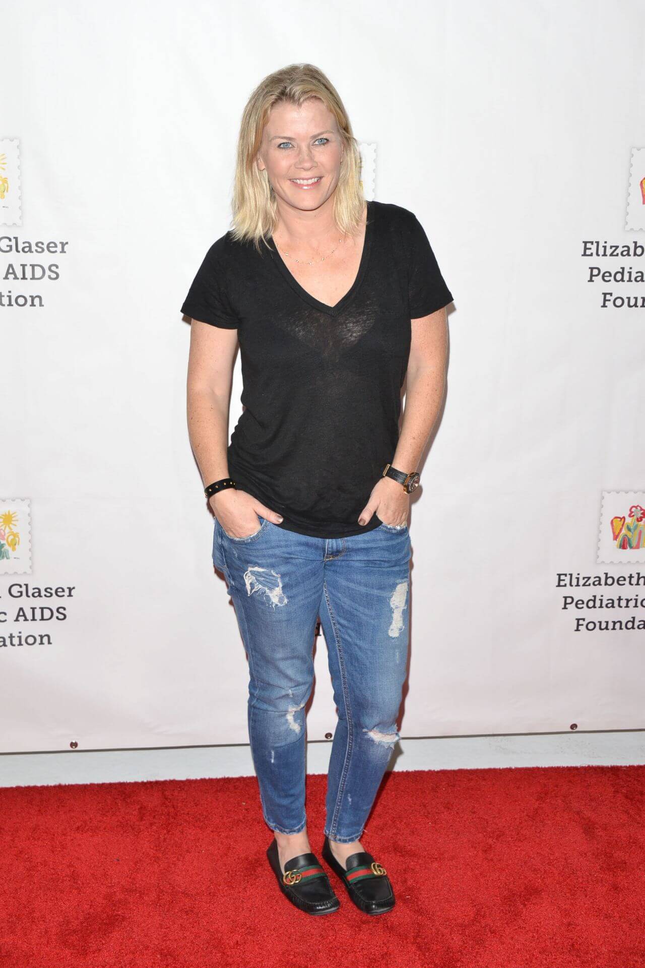 Alison Sweeney – In Black Half Sleeves Top With Denim Damaged Jeans - “A Time For Heroes” Family Festival LA