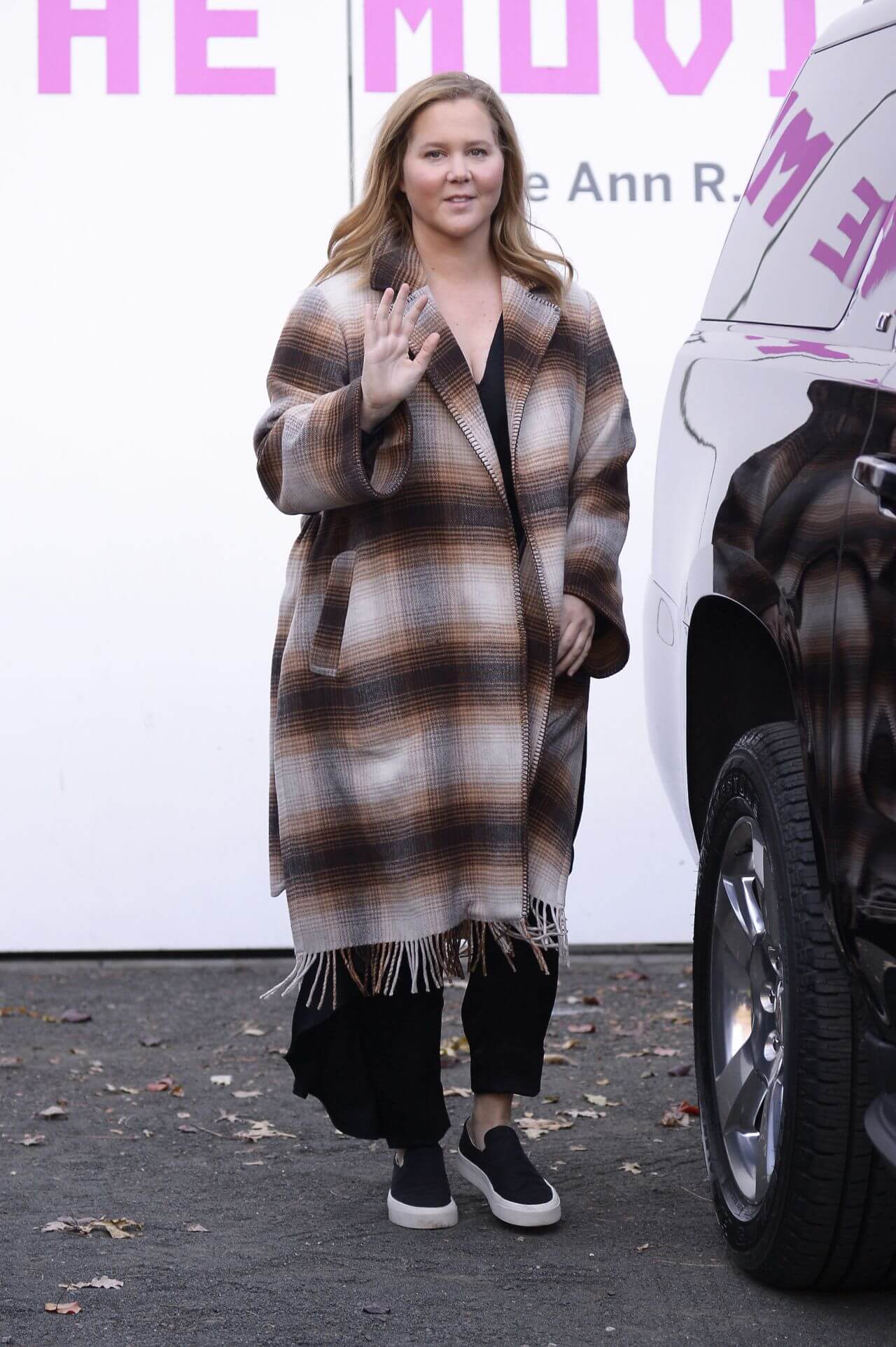 Amy Schumer In A Plaid Coat At New York